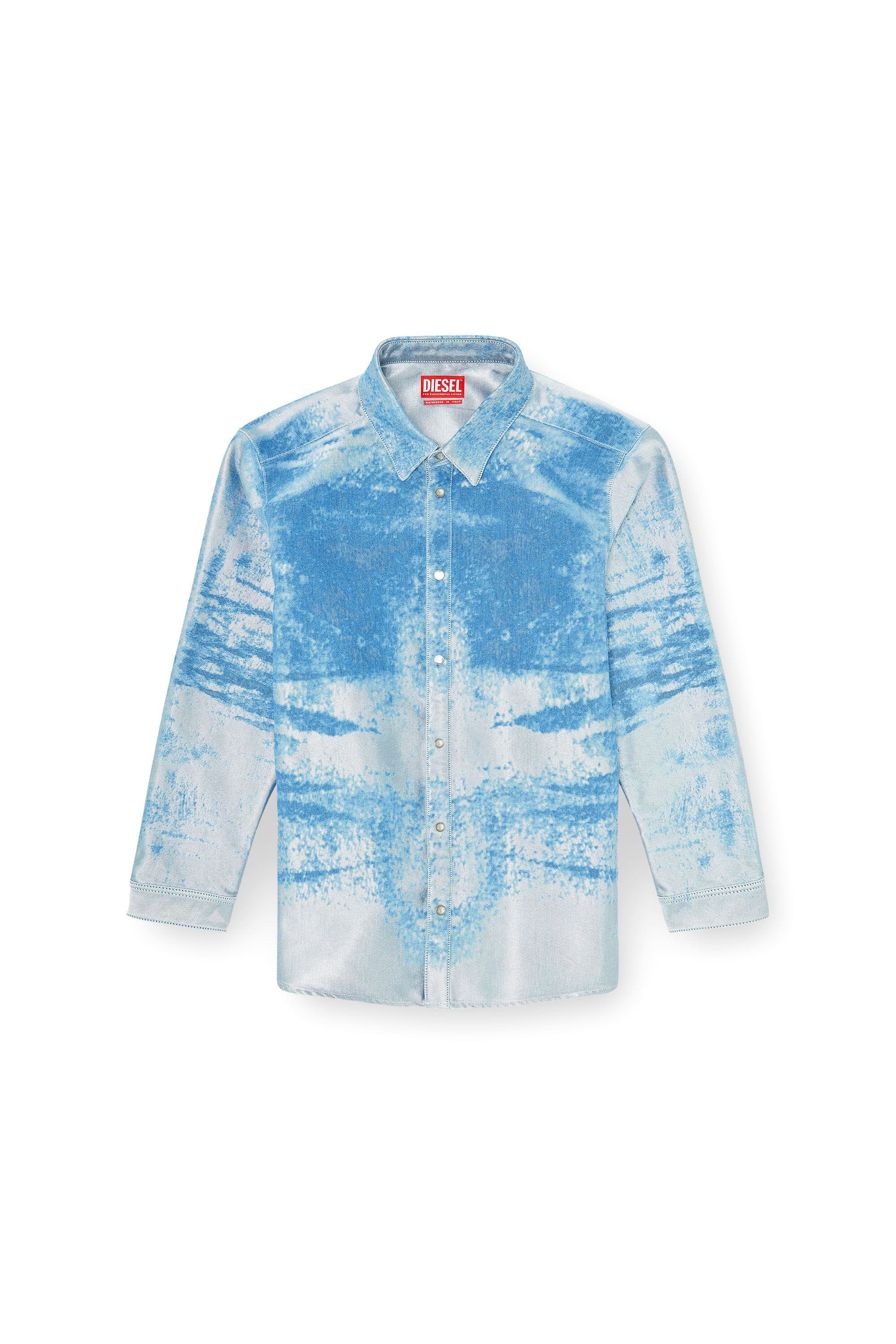 Men's Shirt in coloured satin denim | Blue | Diesel