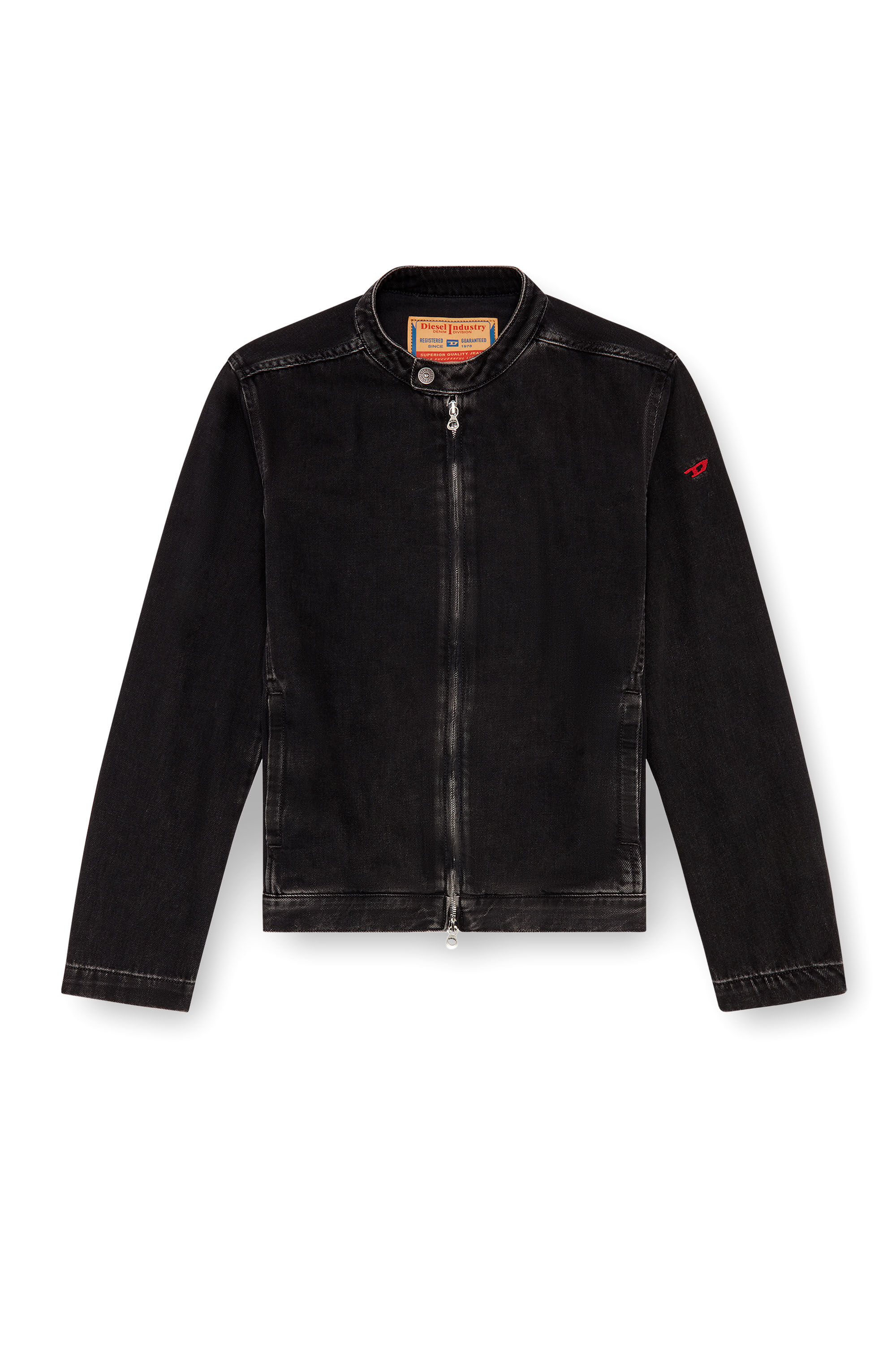 Black denim biker jacket mens cheap