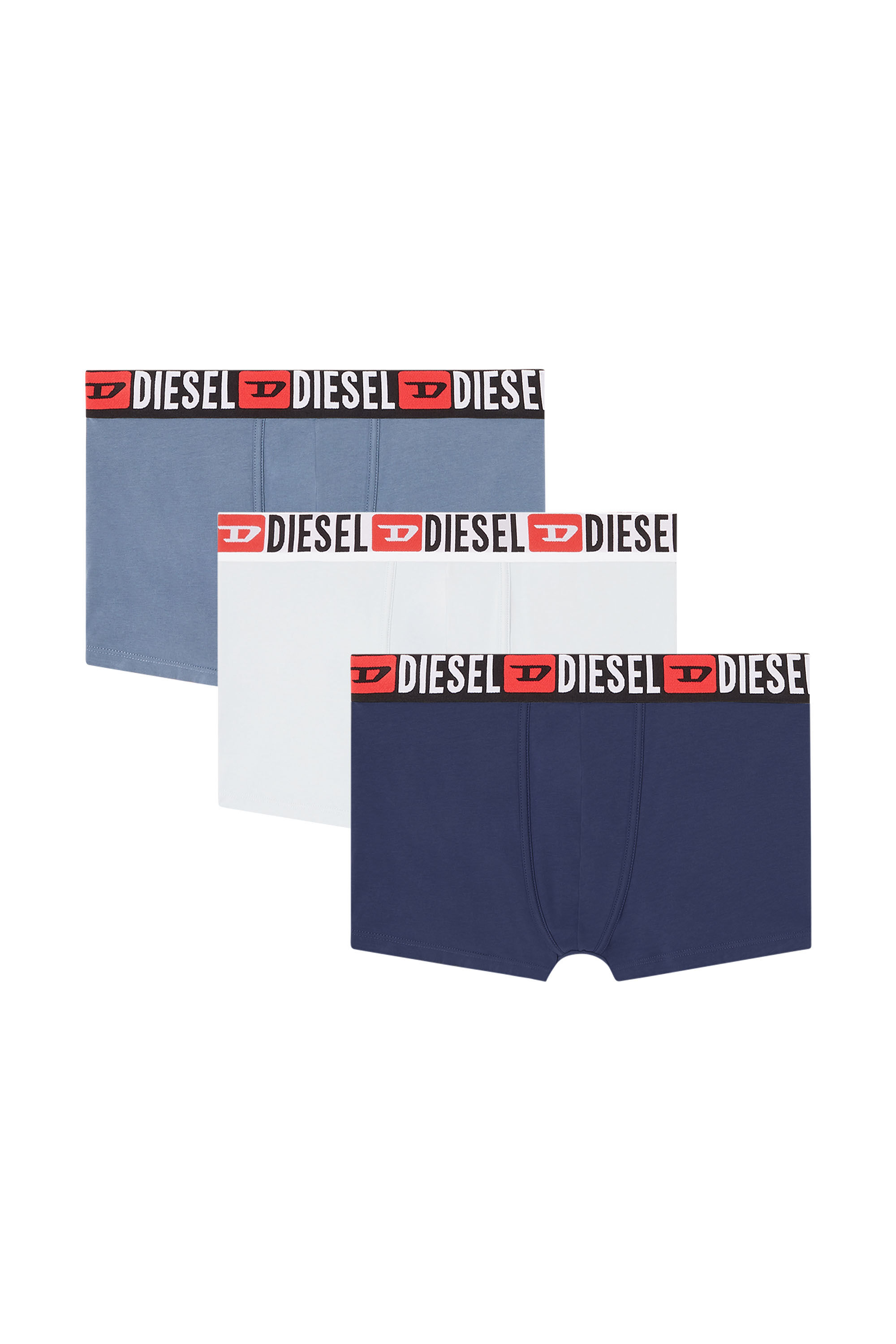 Diesel - UMBX-DAMIENTHREEPACK, Man's Three-pack of all-over logo waist boxers in White - 2