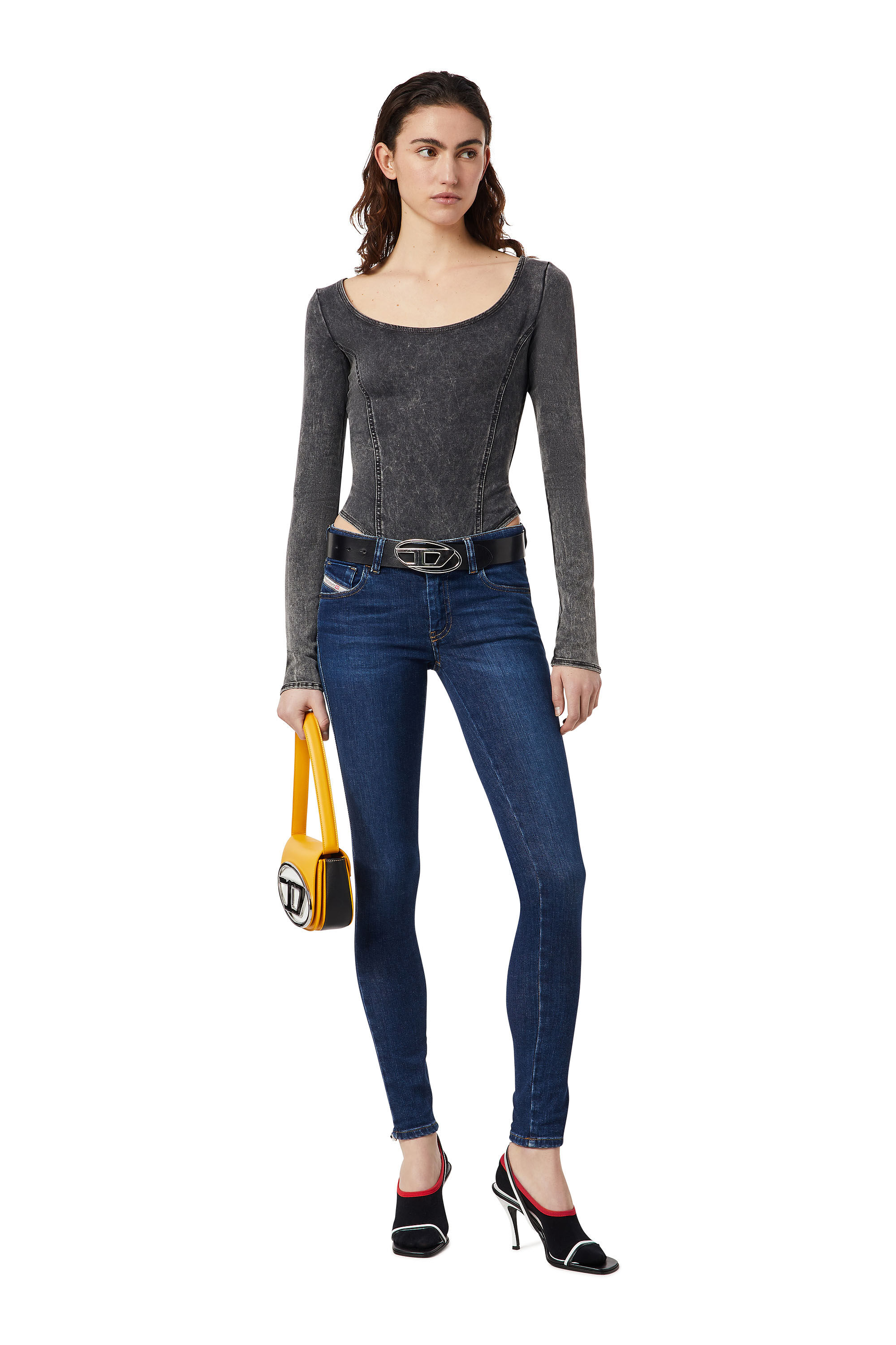 Diesel - D-CHO TRACK DENIM BODYSUIT, Dark Blue - Image 1