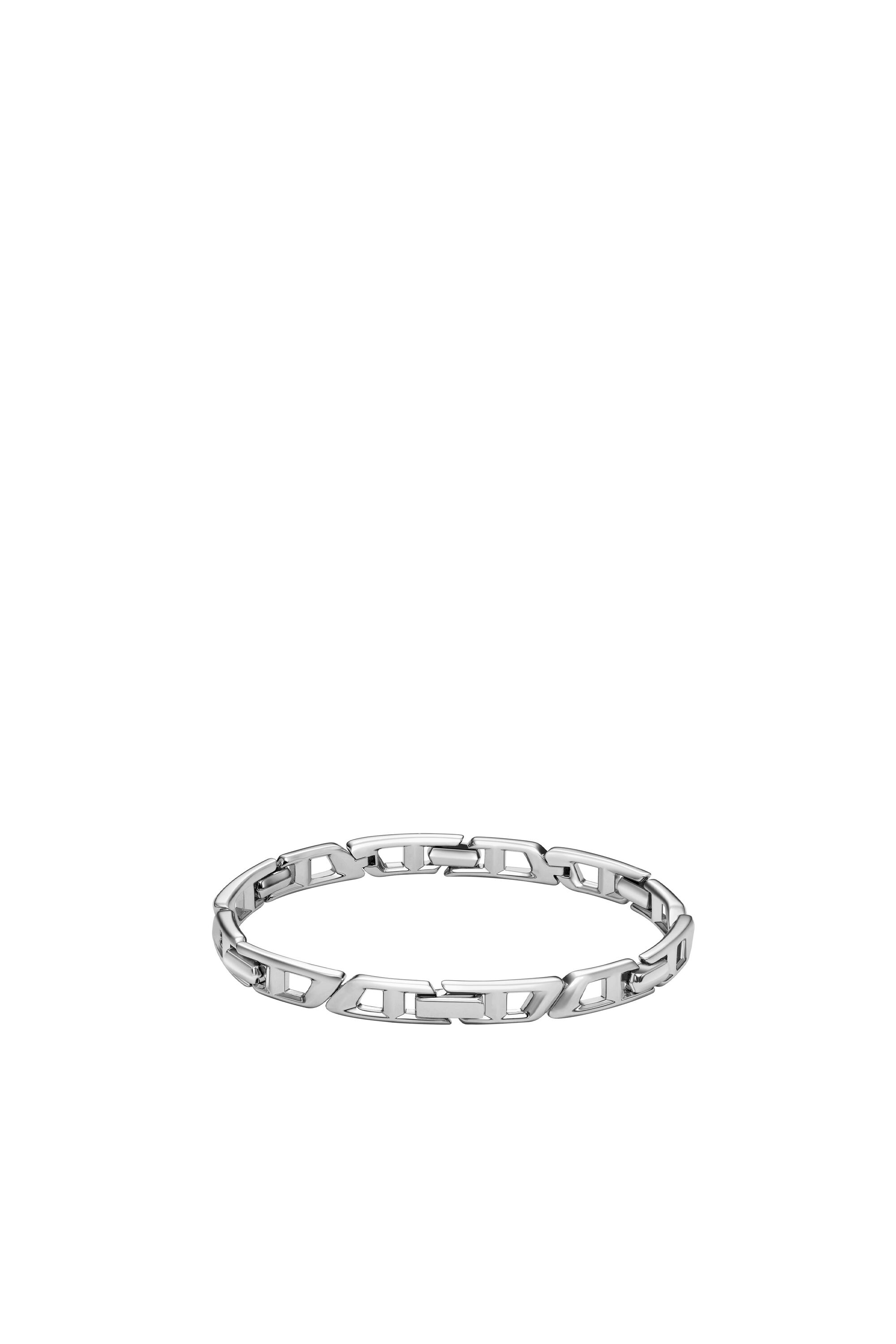 Diesel - DL1350040 STERLING SILVER JEWEL, Unisex's Sterling Silver D Logo Link Bracelet in Silver - 2