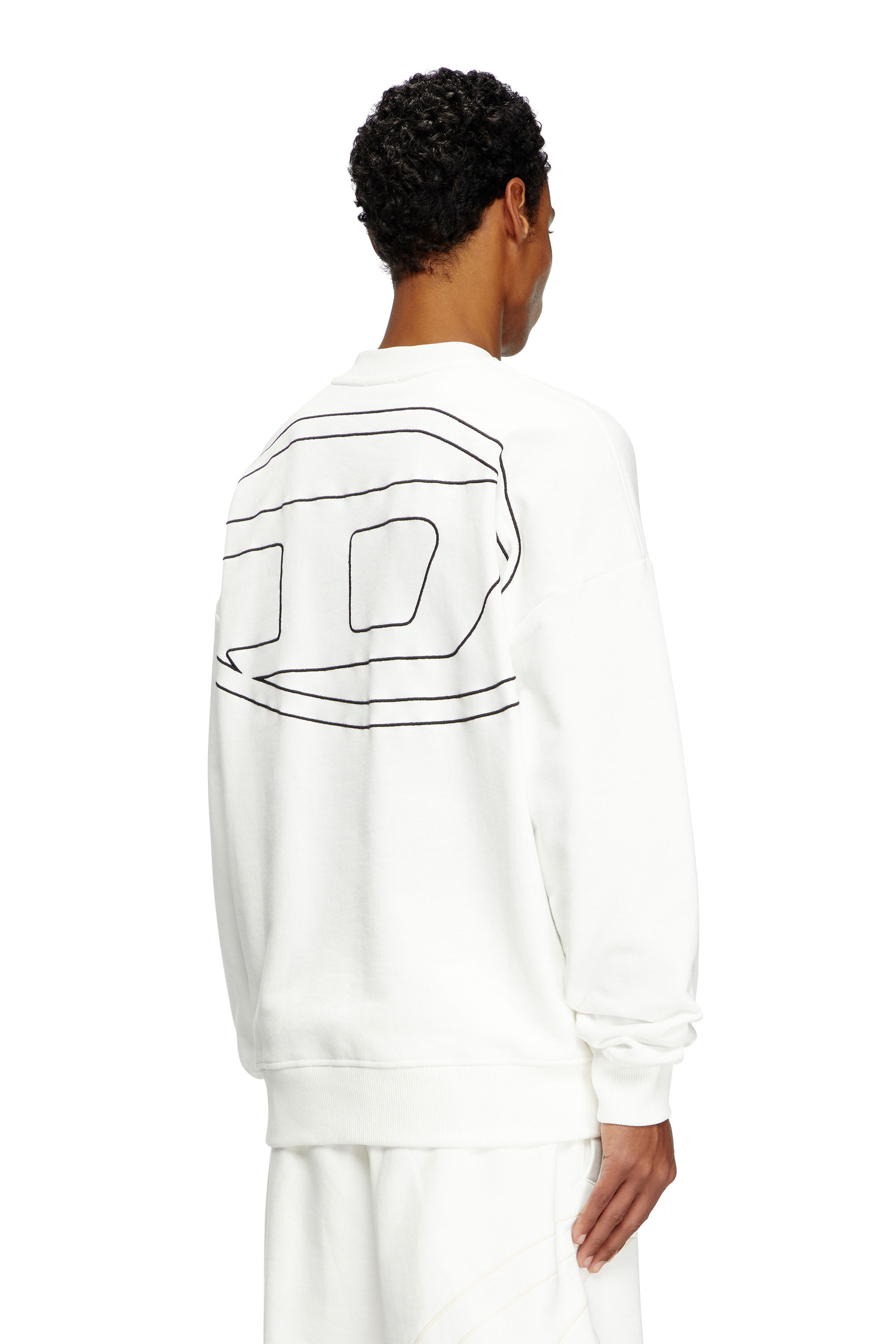 Diesel - S-ROB-MEGOVAL-D, Man's Sweatshirt with logo embroidery in White - 3