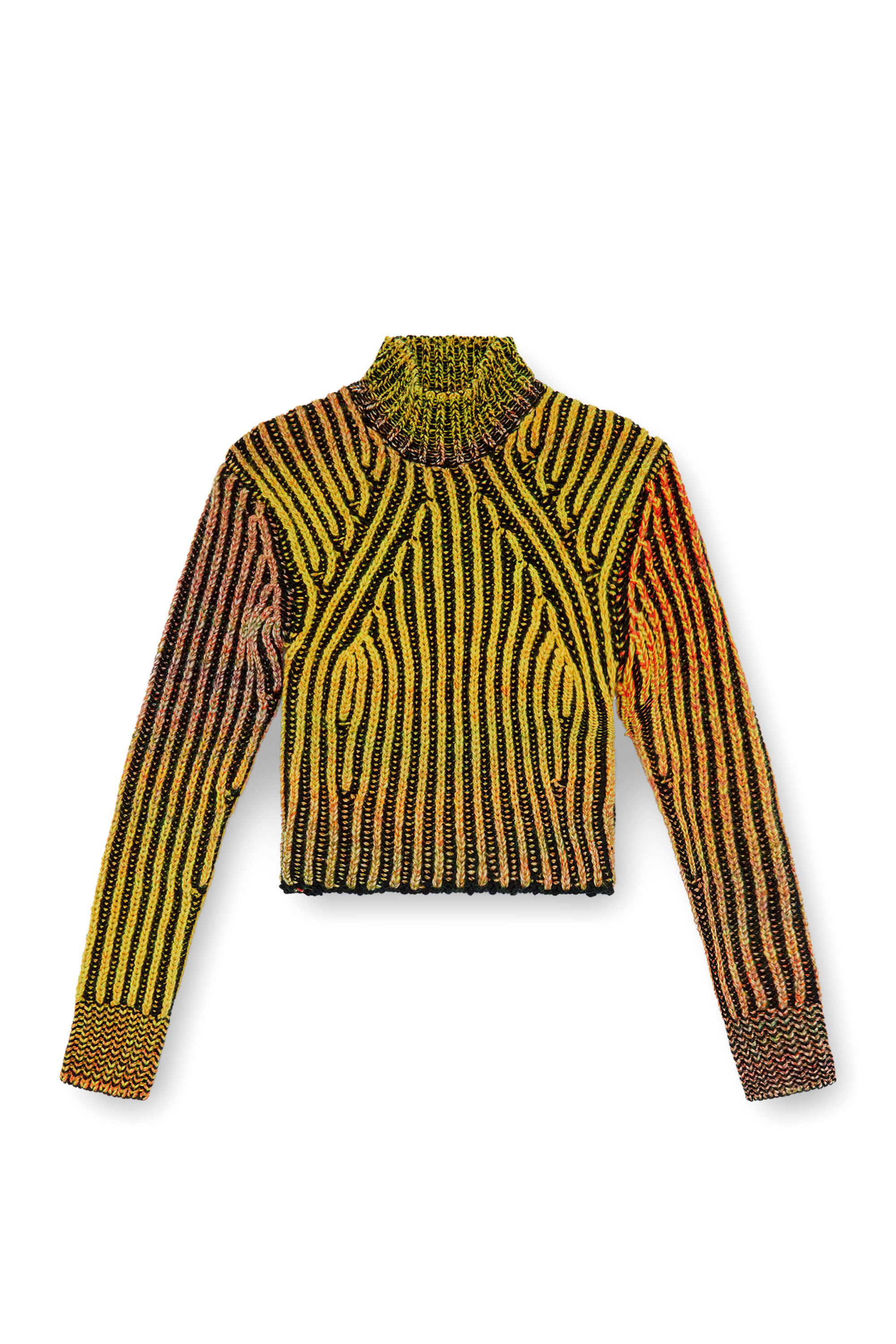 Women s Cropped turtleneck in degrade knit Orange Diesel