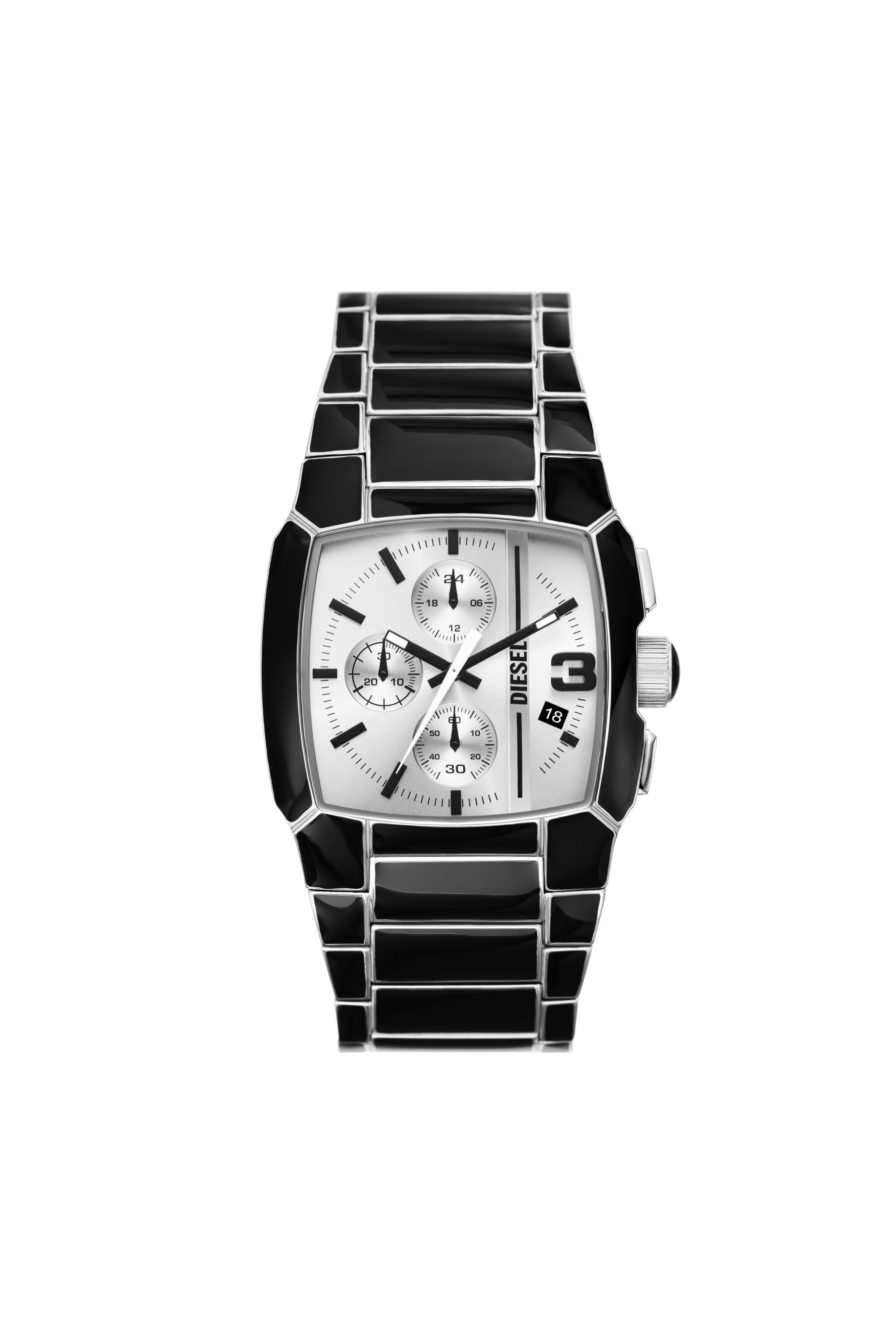 Men s Cliffhanger black enamel and stainless steel watch DZ4646