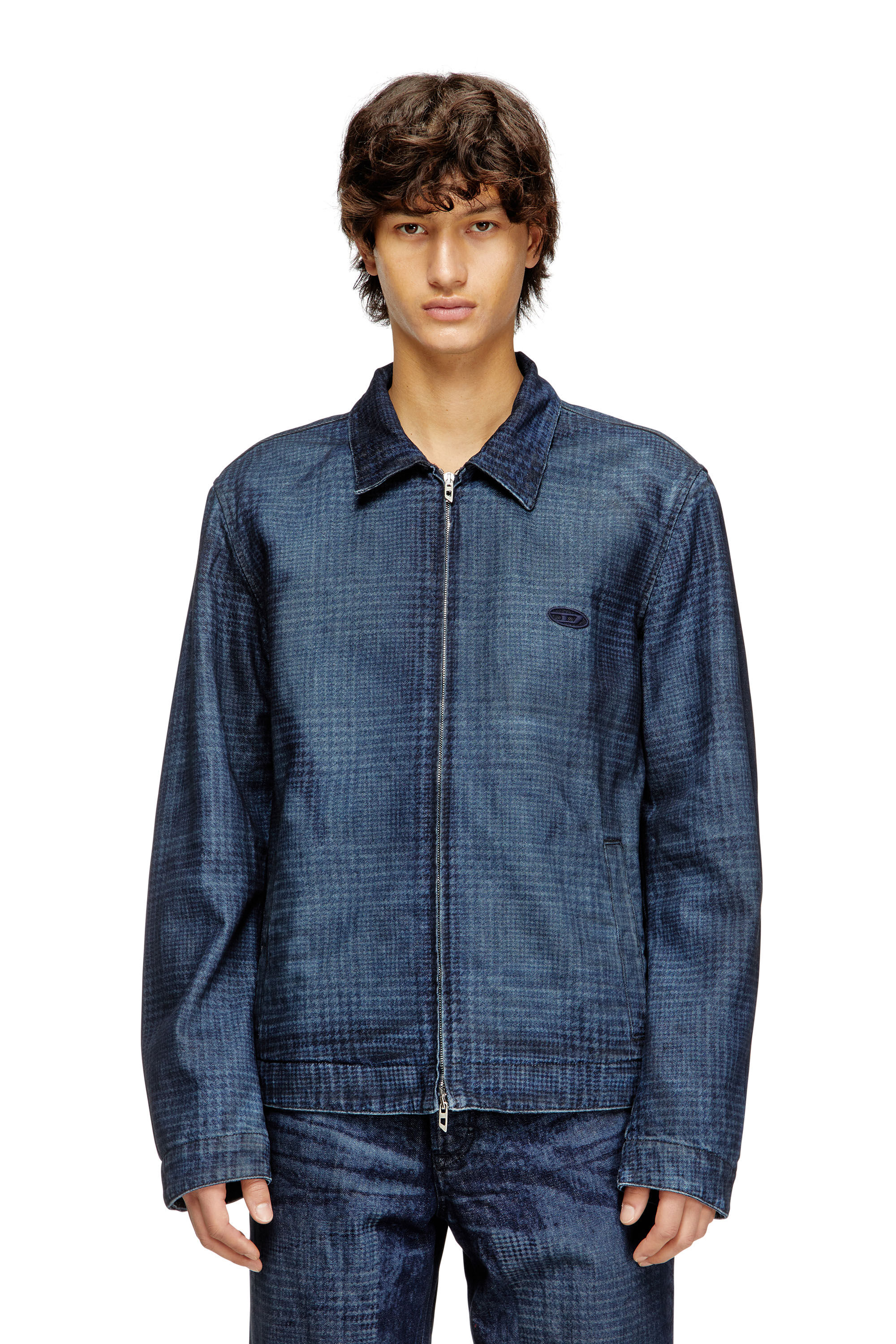 Men's Jacket in Prince of Wales denim | Blue | Diesel