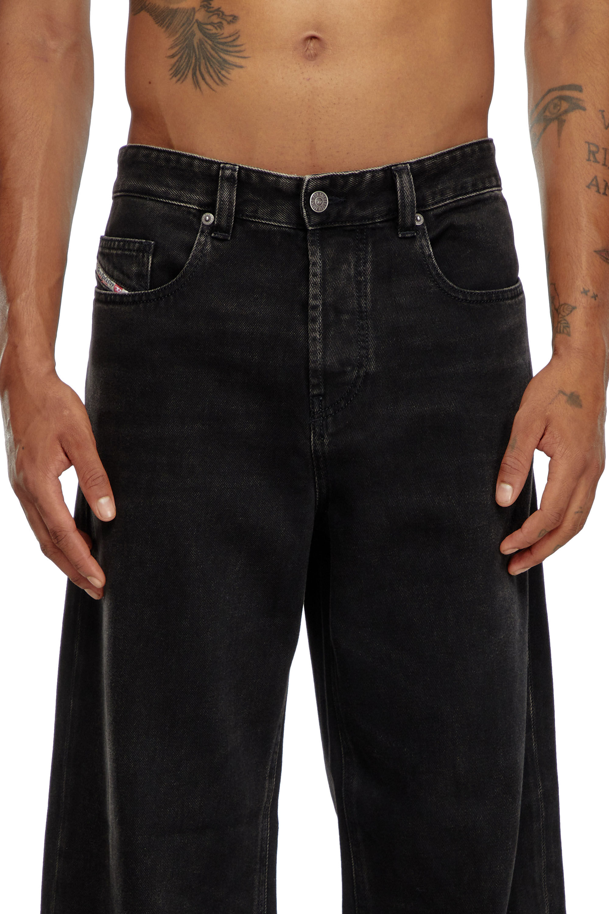 Men's Regular Jeans | Black/Dark grey | Diesel 2001 D-Macro Men's Regular Jeans | Black/Dark grey | Diesel 2001 D-Macro