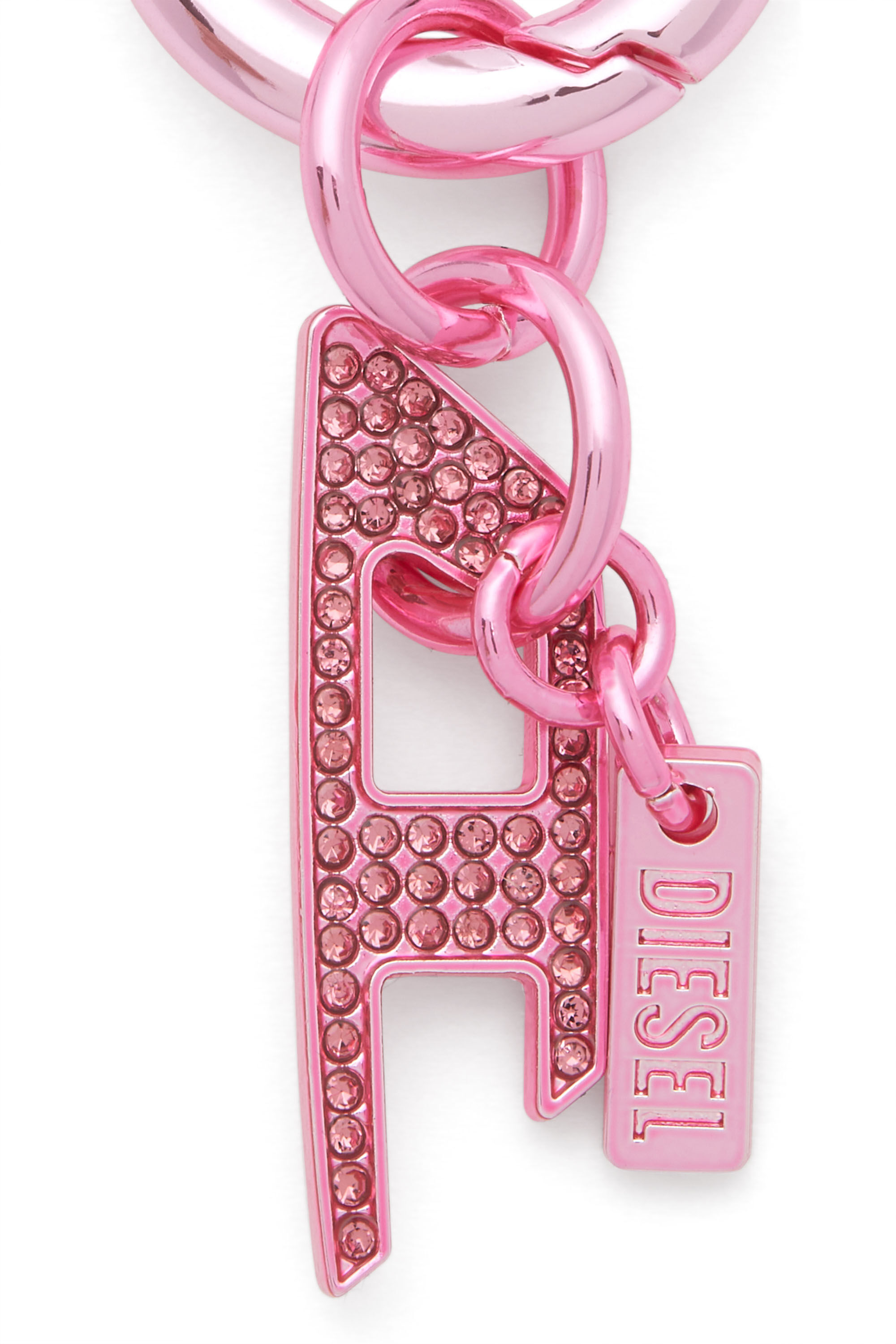 Diesel - CHARM-D, Unisex's Charm with rhinestone D charm in Pink - 2