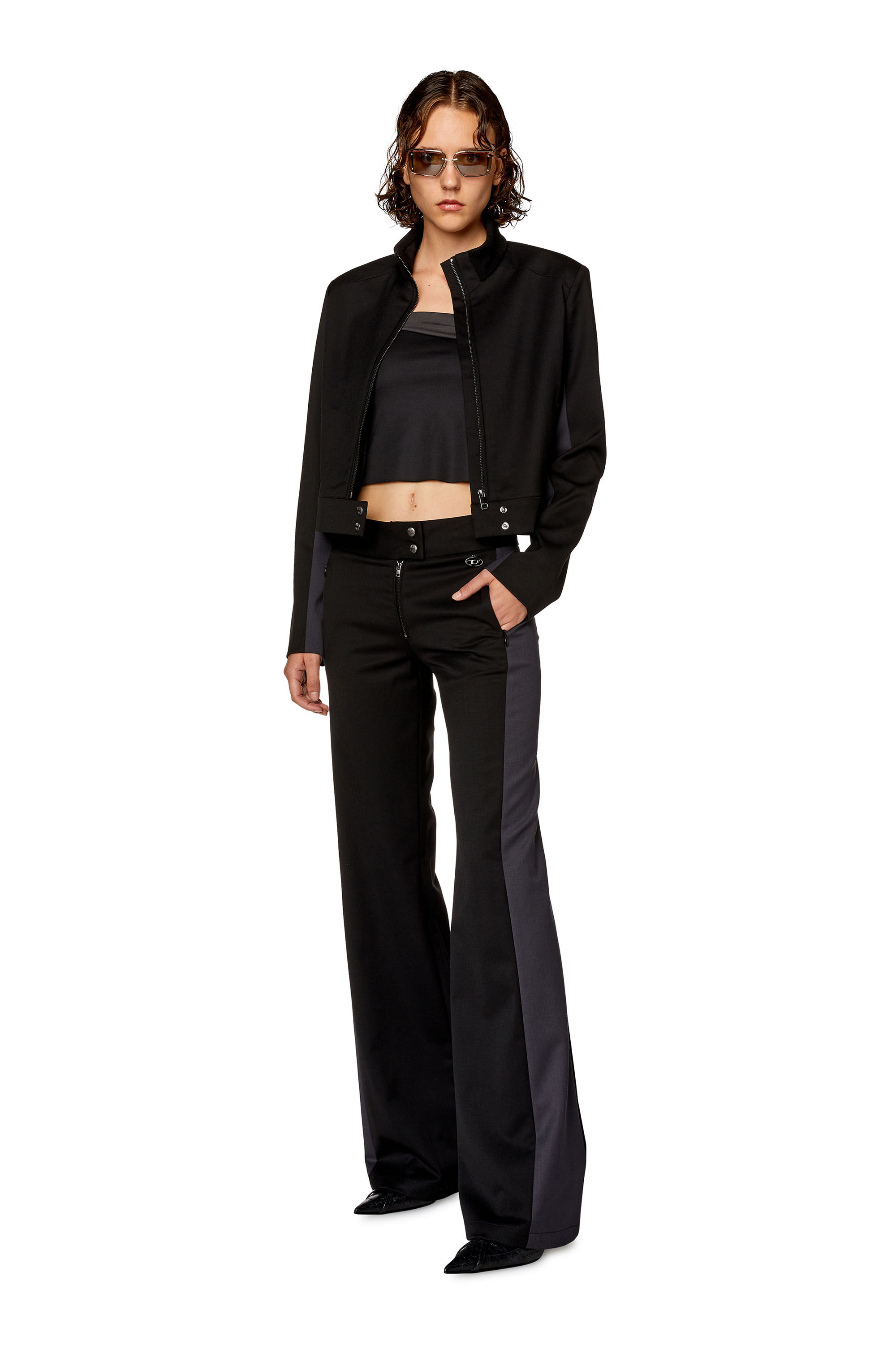 Women s Flared pants in stretch wool twill P PRITHA Diesel