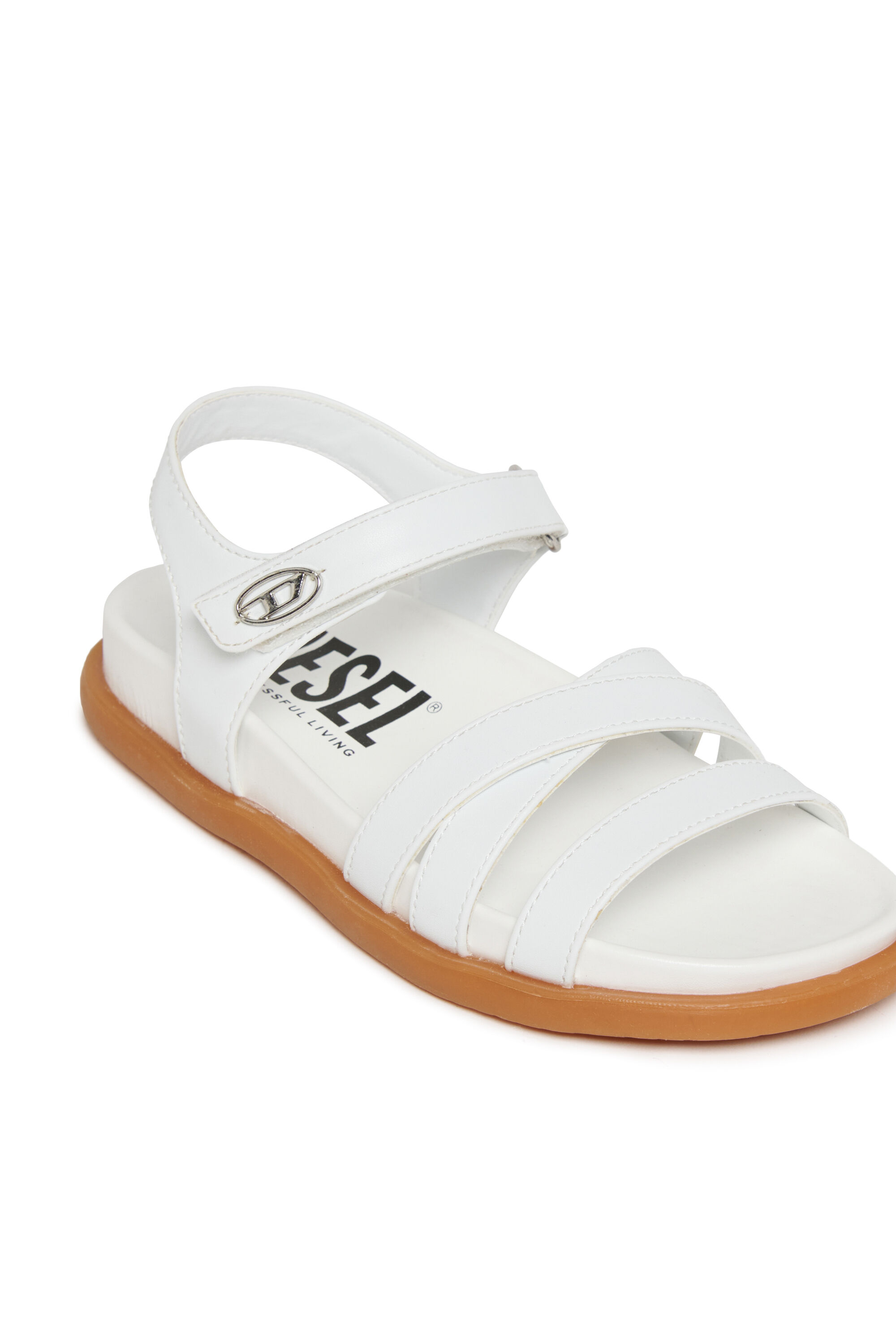 Diesel - D-SANPLA, Woman's D-SANPLA-Sandal with logo detail in White - 4