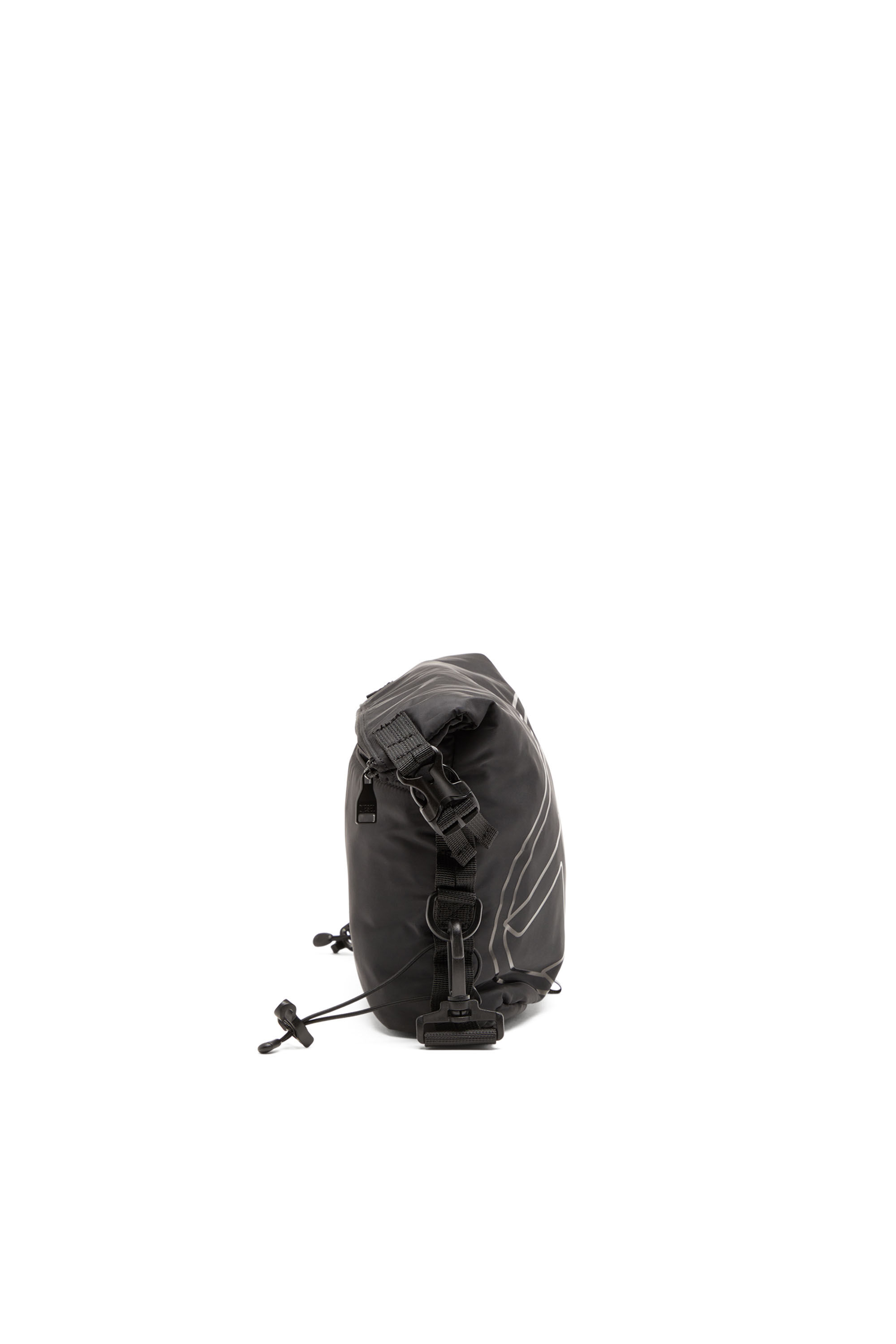 Men's Drape-Nylon crossbody bag with Oval D print | Black | Diesel