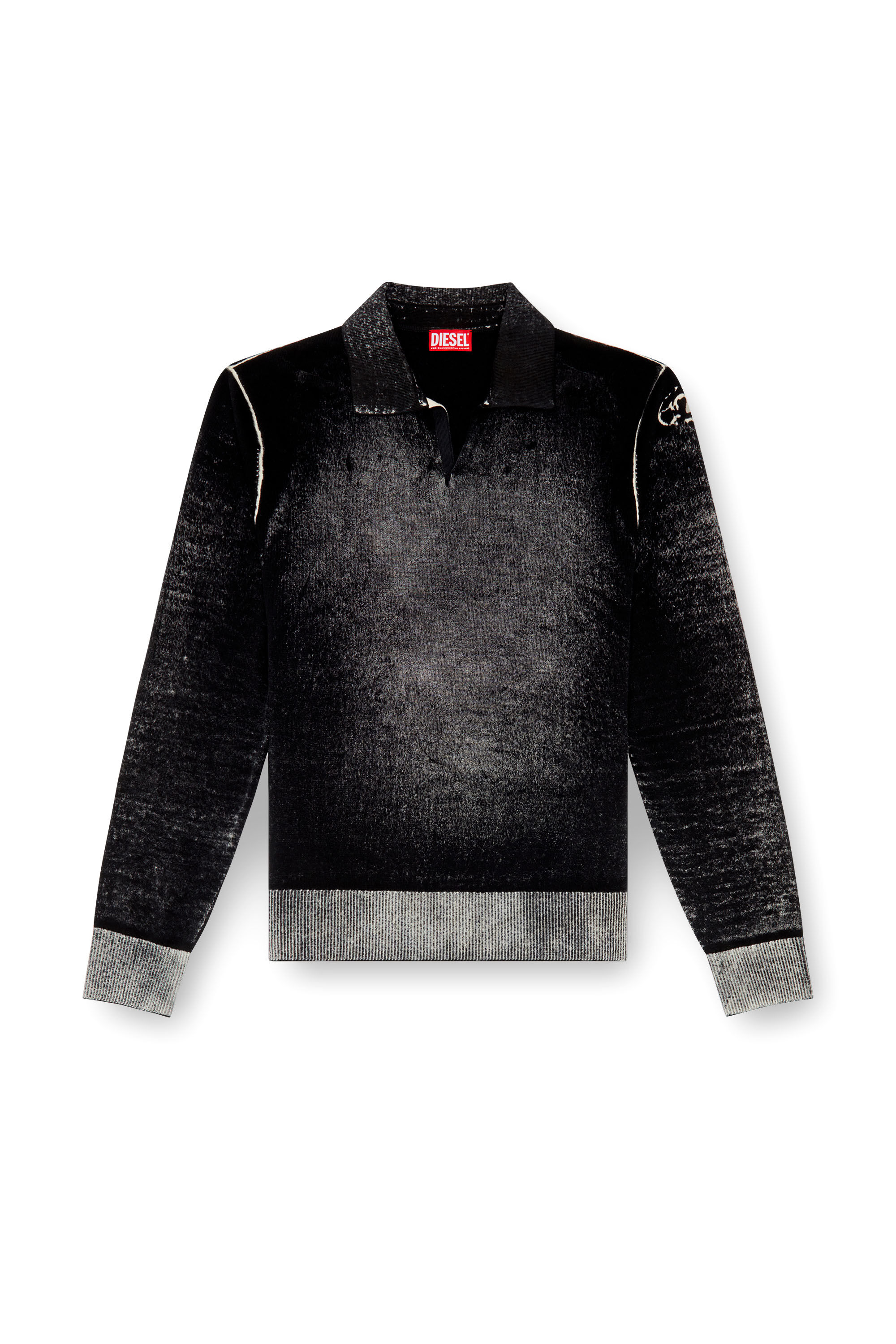 Men's Reverse-print polo jumper | Black | Diesel