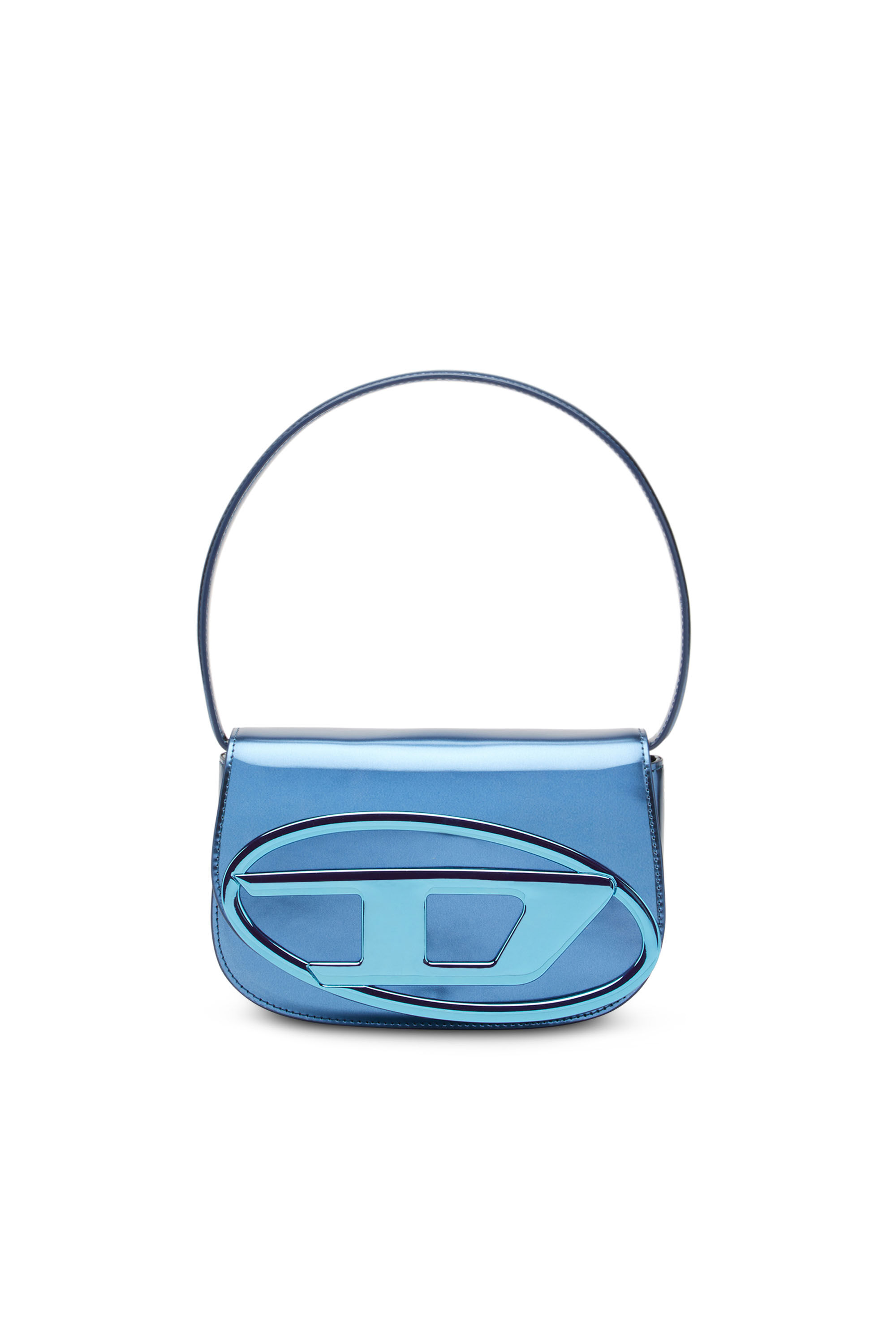 Women s 1DR Iconic shoulder bag in mirrored leather Blue Diesel