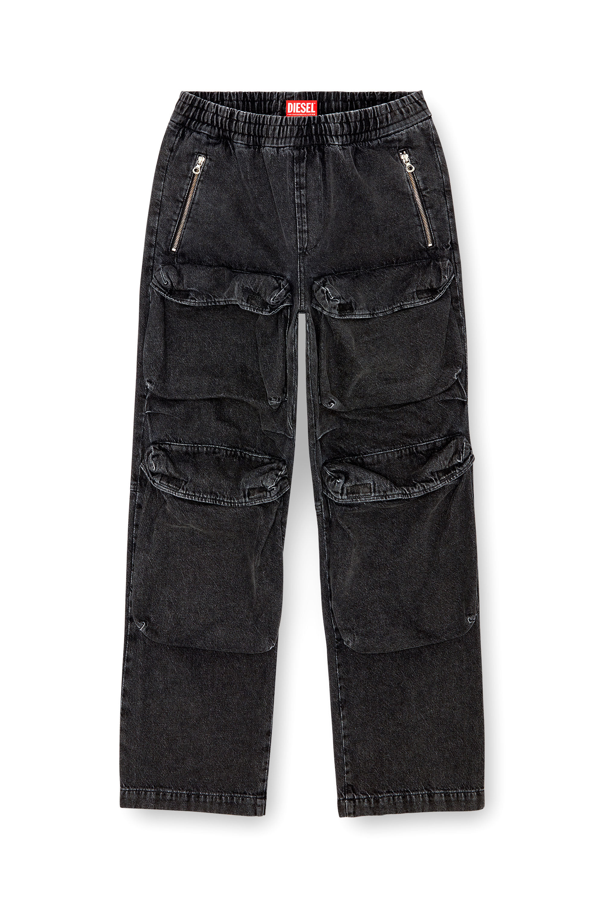 Men's Relaxed Jeans | Black/Dark grey | Diesel D-Baertson Men's Relaxed Jeans | Black/Dark grey | Diesel D-Baertson