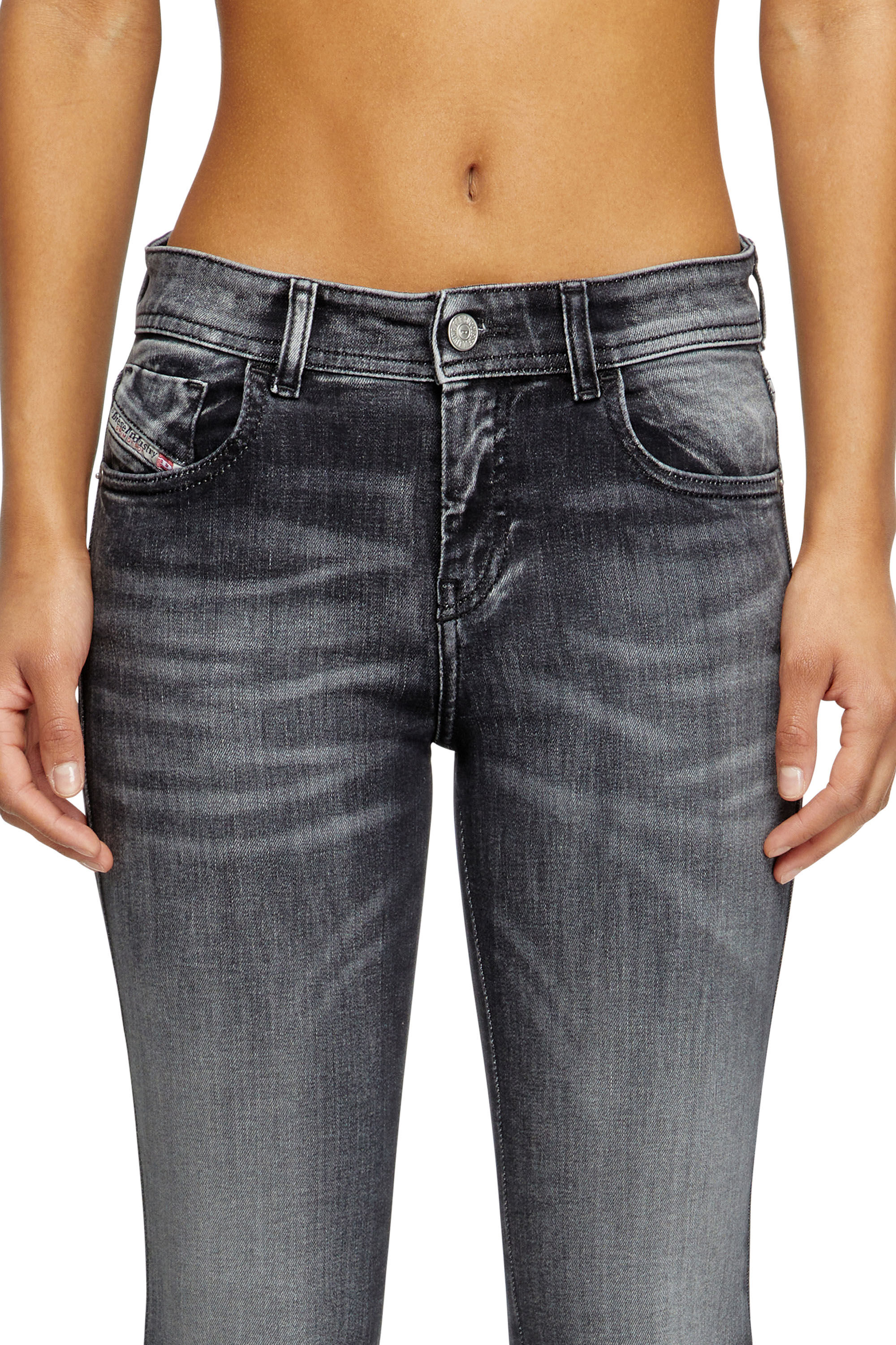 ★DIESEL★ 2017 Slandy Denim Pants Black Dark Gray A05302069 Women's Skinny Jeans | Black/Dark grey | Diesel 2017 Slandy