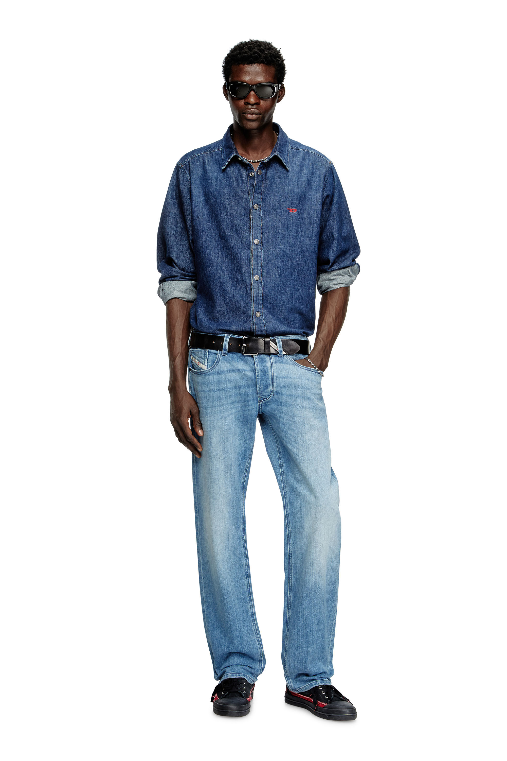 DIESEL / 長袖シャツ/S/--/BLU Men's Shirt in denim | Blue | Diesel