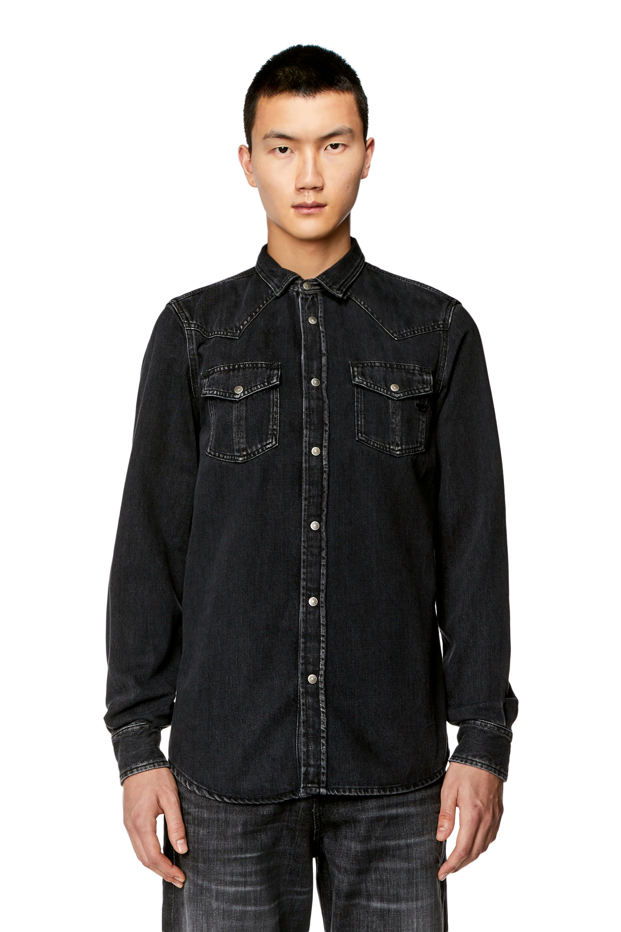 Men s Overshirt in Tencel denim D VEGA Diesel