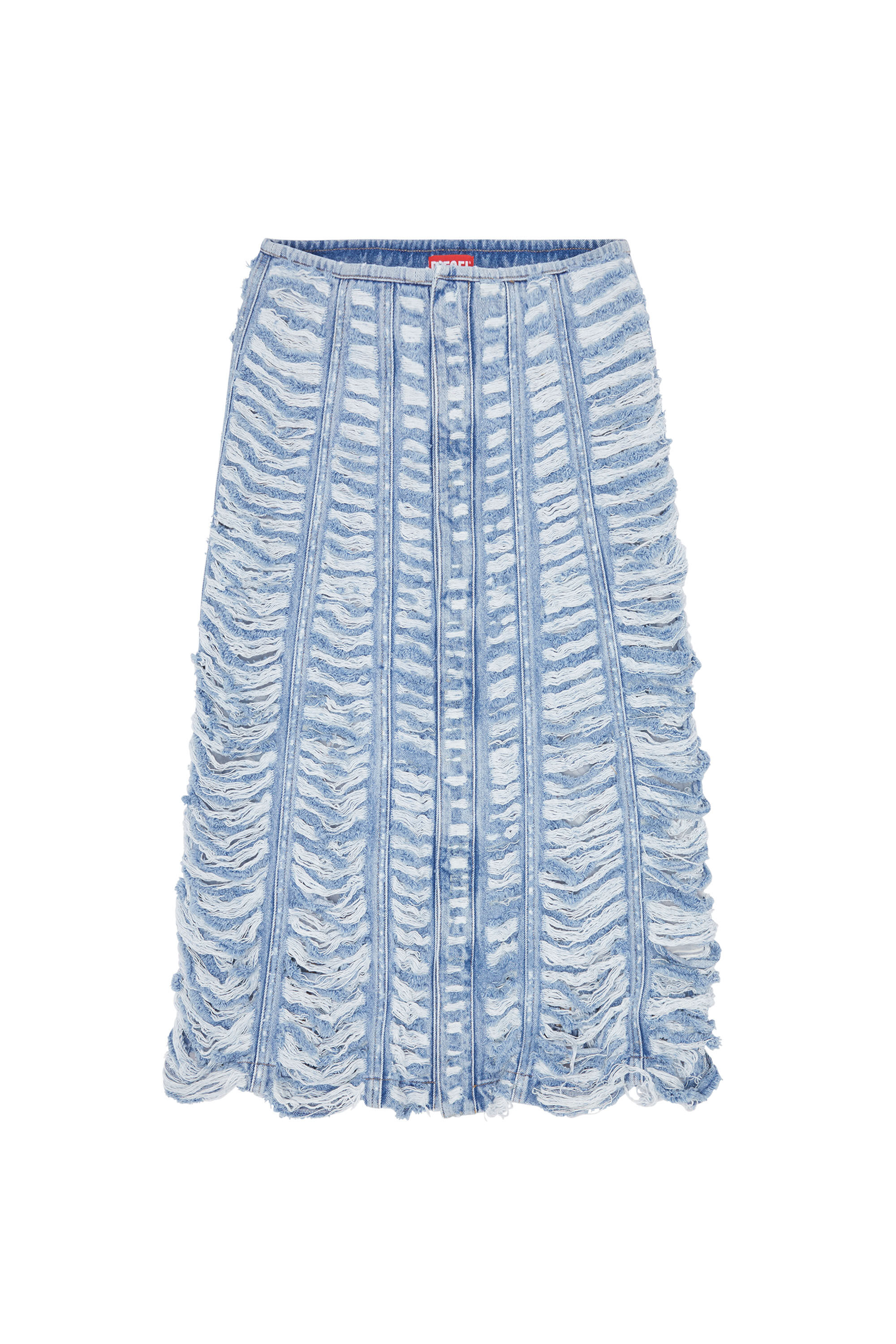 DE GHIL FSC Woman Long denim skirt with tiger breaks Diesel