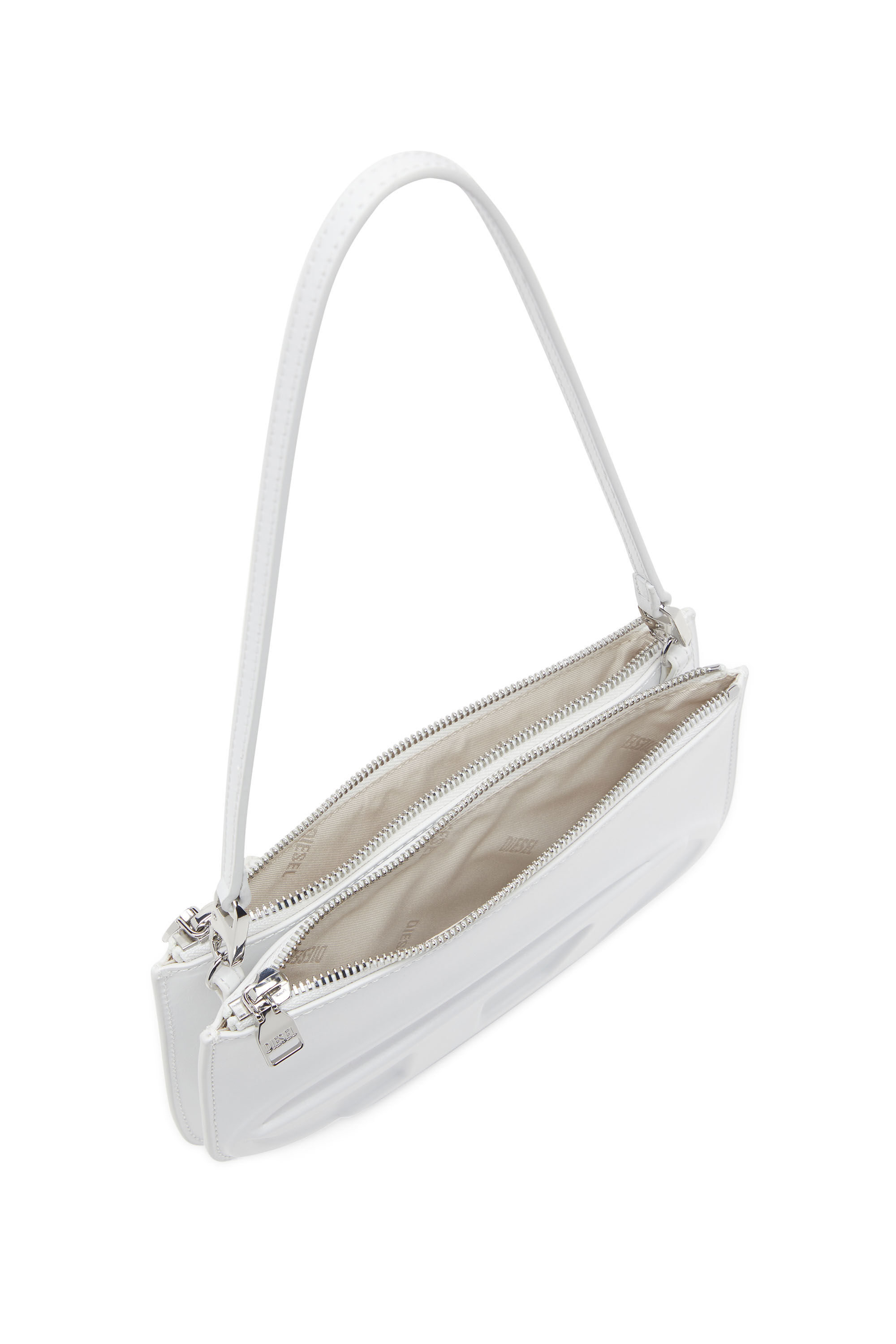 Women's 1DR Twin-Double-pouch shoulder bag in printed leather