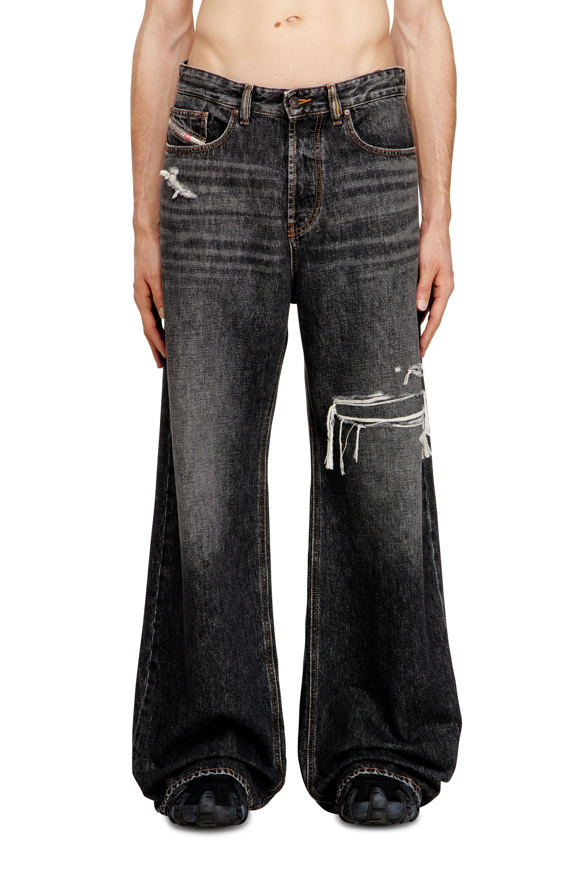Men's Relaxed Jeans | Black/Dark grey | Diesel D-Rise