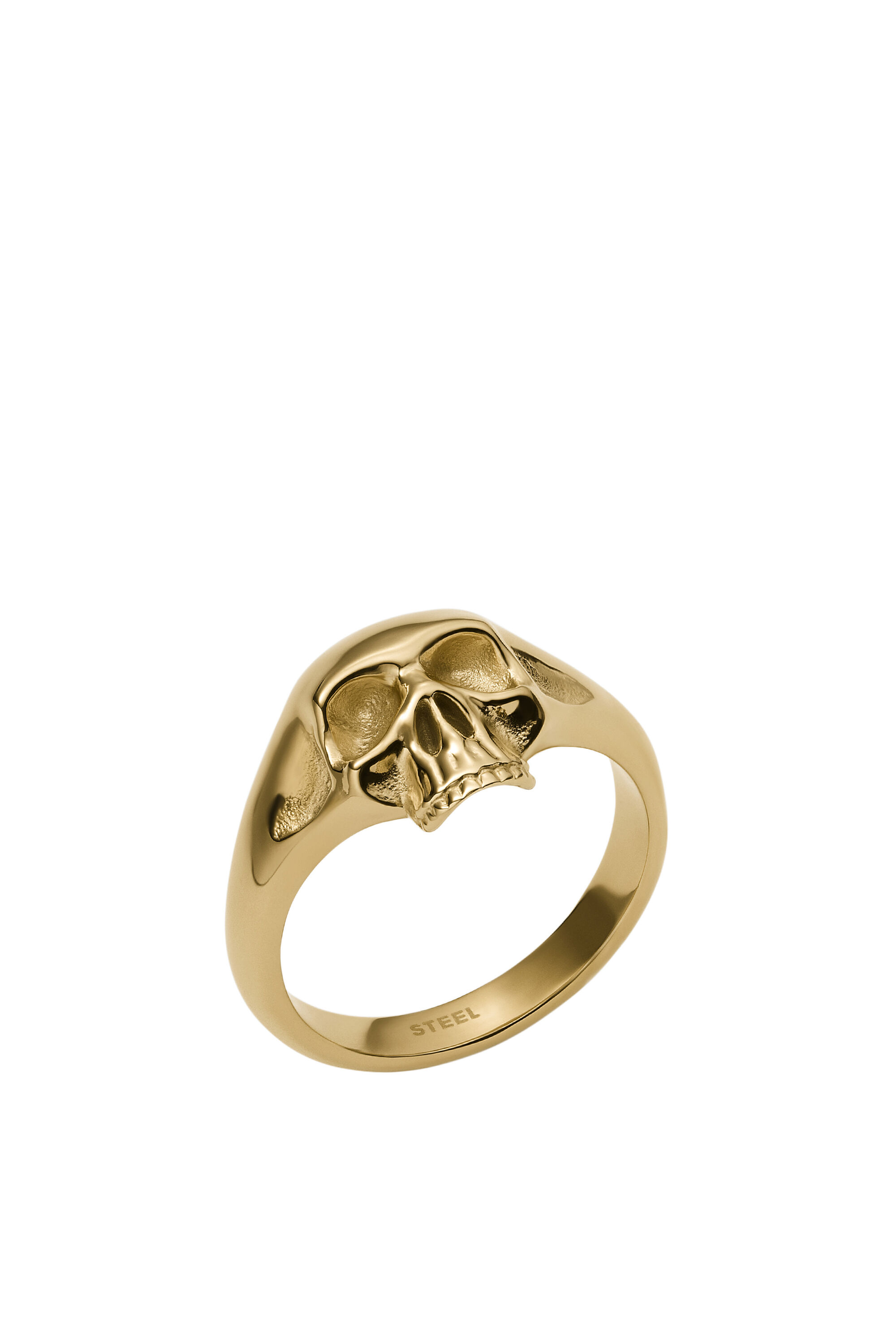 Mens gold skull ring store