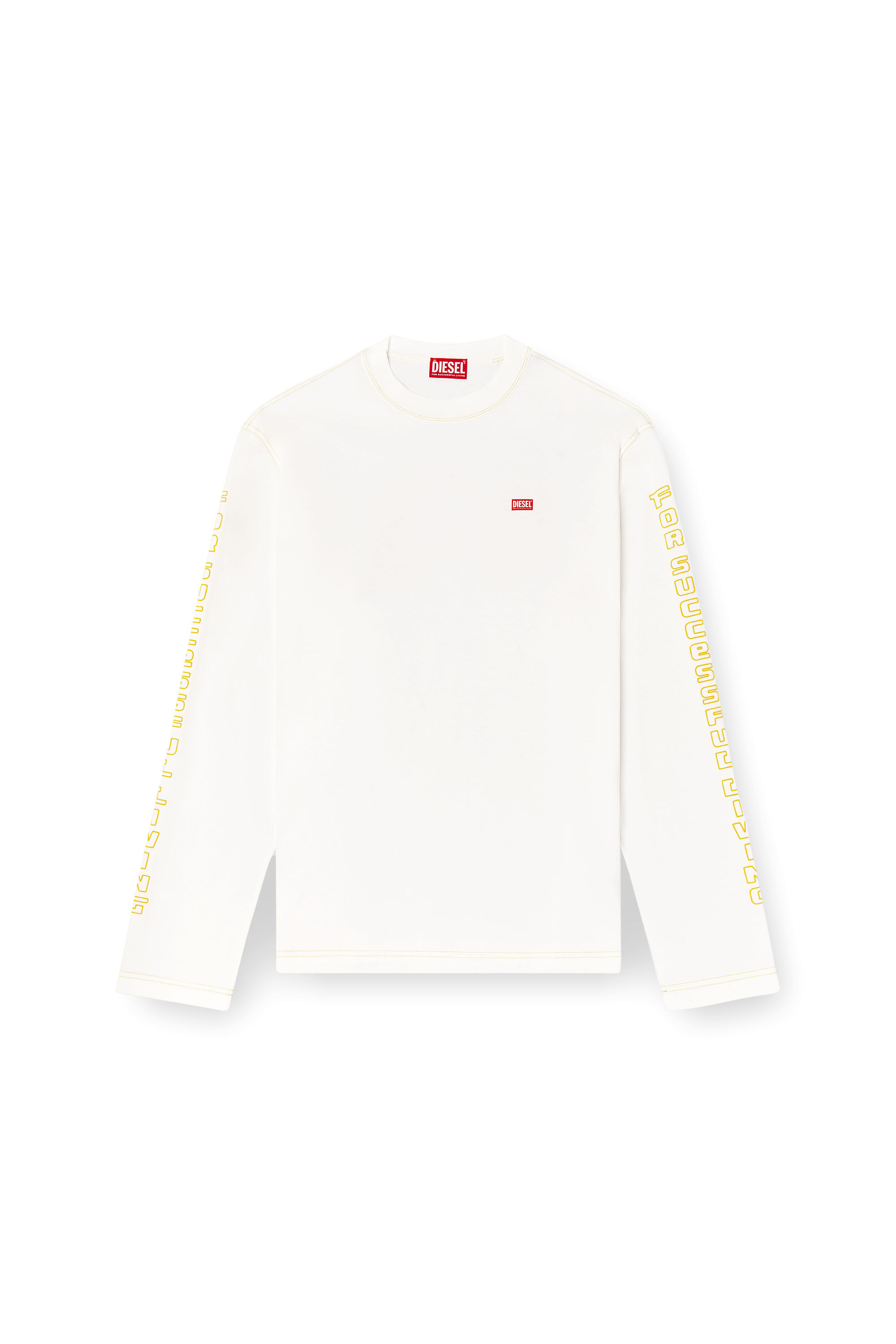 Diesel - T-CRANE-LS-R1, Man's Long-sleeve T-shirt with apple core print in White - 2
