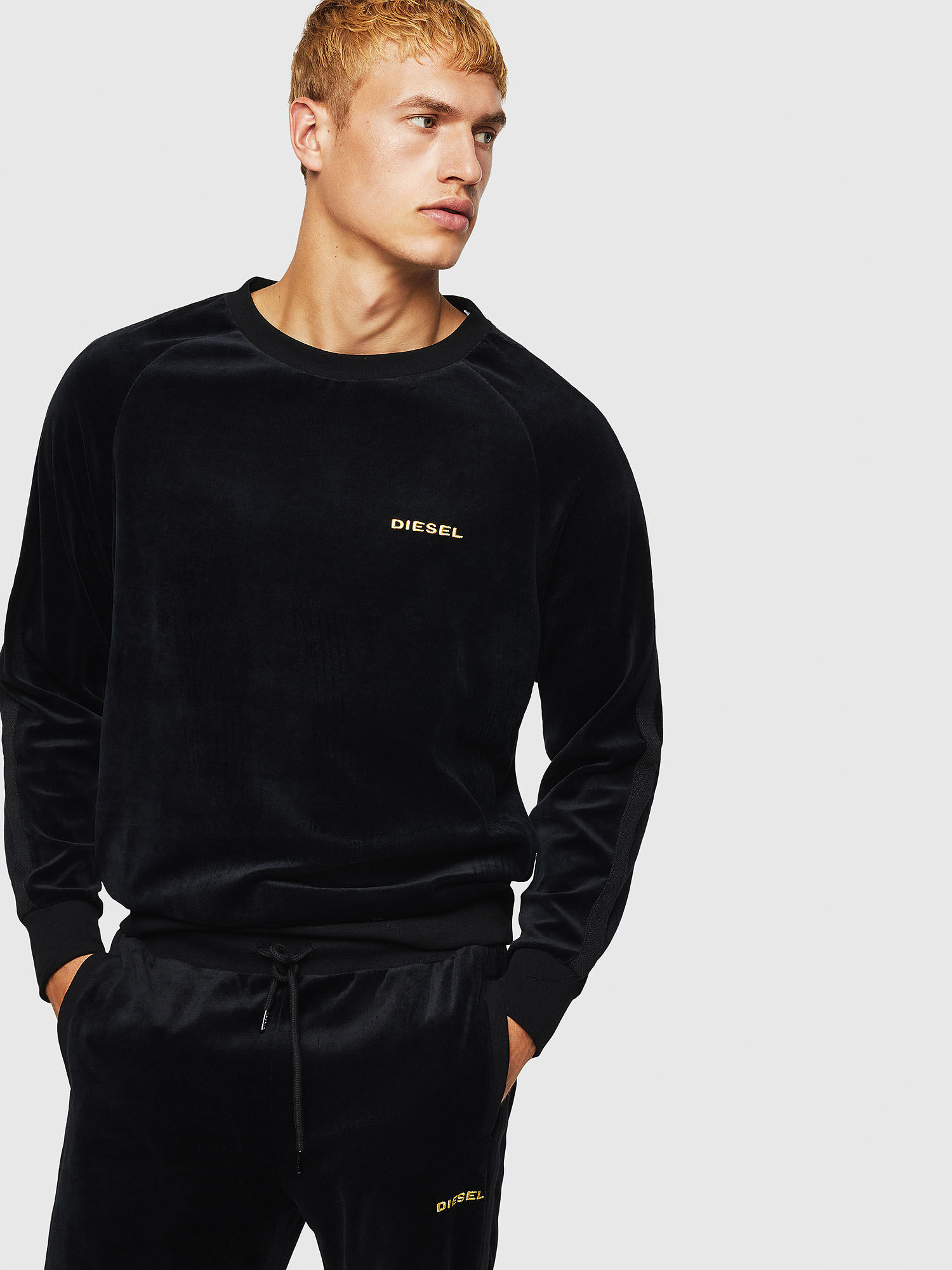mens velour sweater
