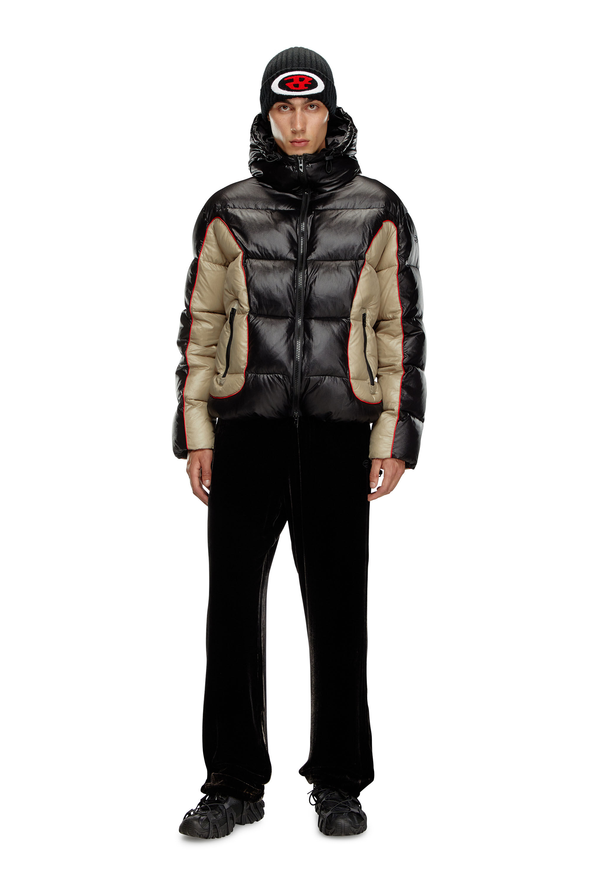Shiny reversible puffy jacket clearance