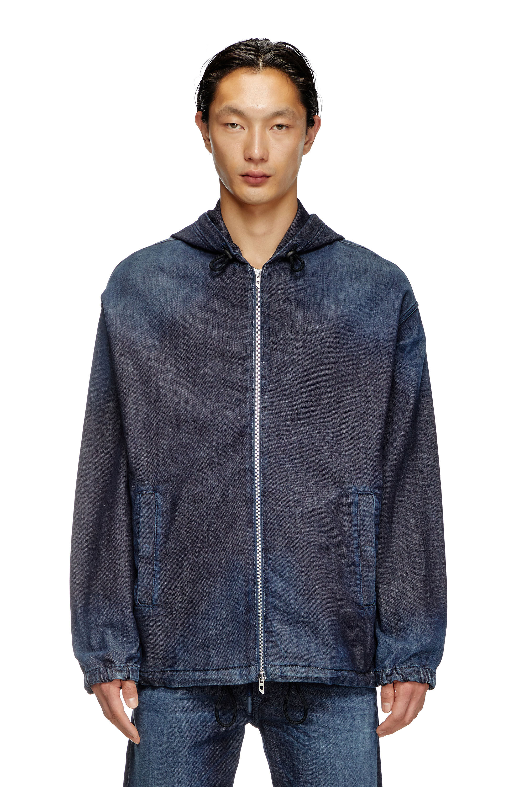 DIESEL ダークブルー デニムジャケット Men's Hooded JoggJeans jacket | Blue | Diesel GB