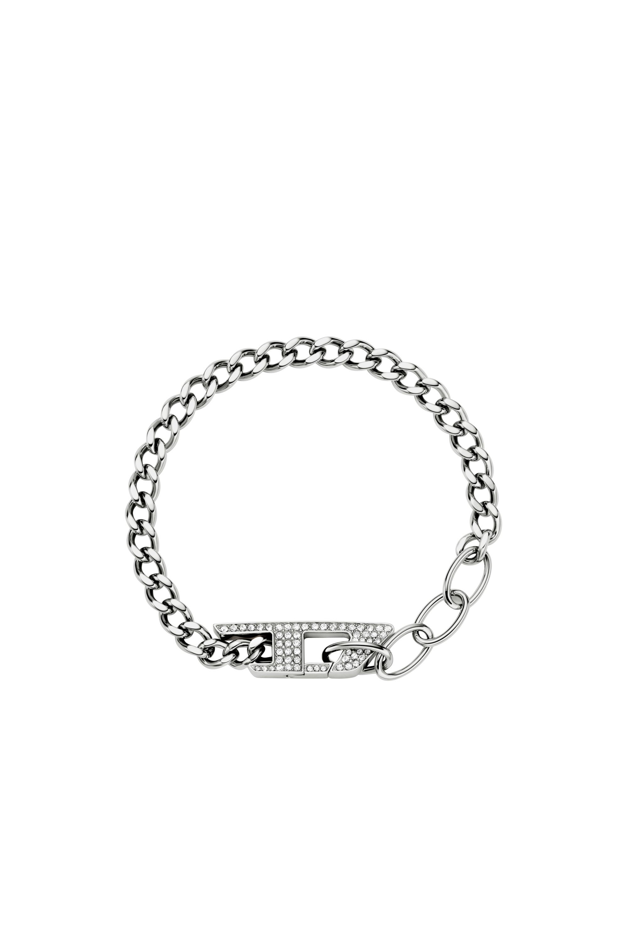 Women's Stainless steel glitz chain bracelet | Silver | Diesel