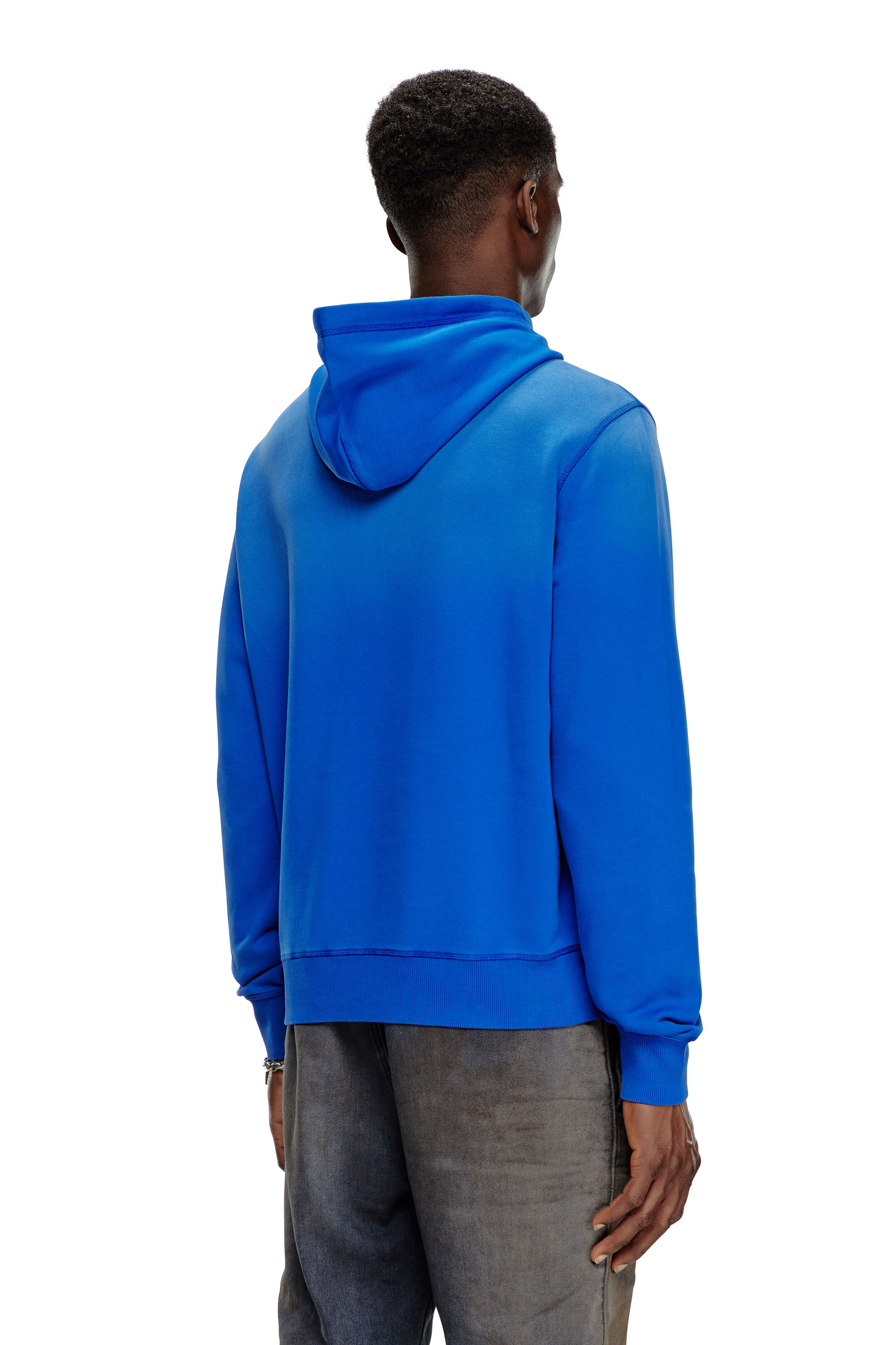 Diesel - S-GINN-HOOD-K44, Man's Faded hoodie with Denim Division logo in Blue - 4