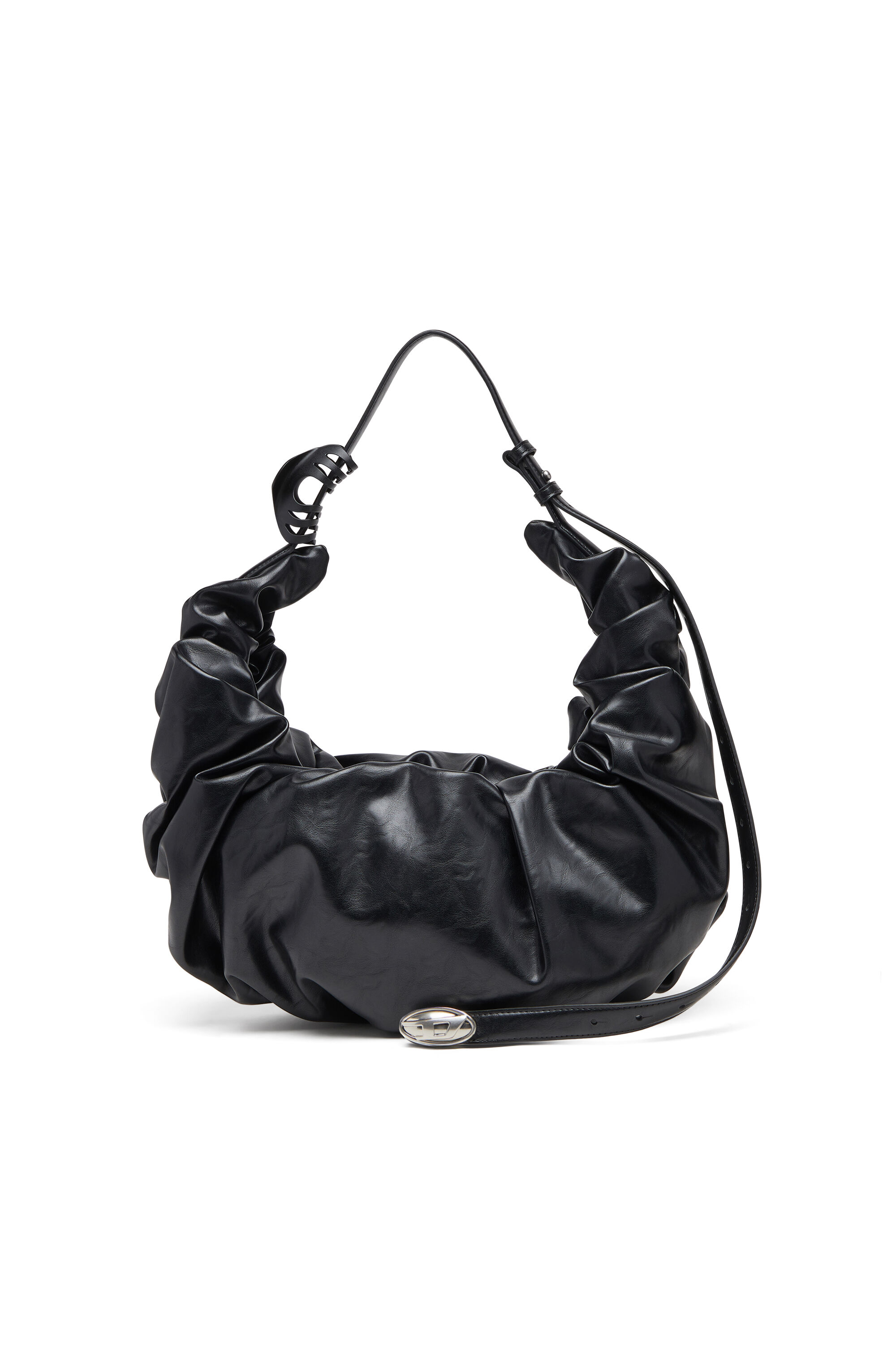 Women's Grab-D-Large scrunched hobo bag | Black | Diesel