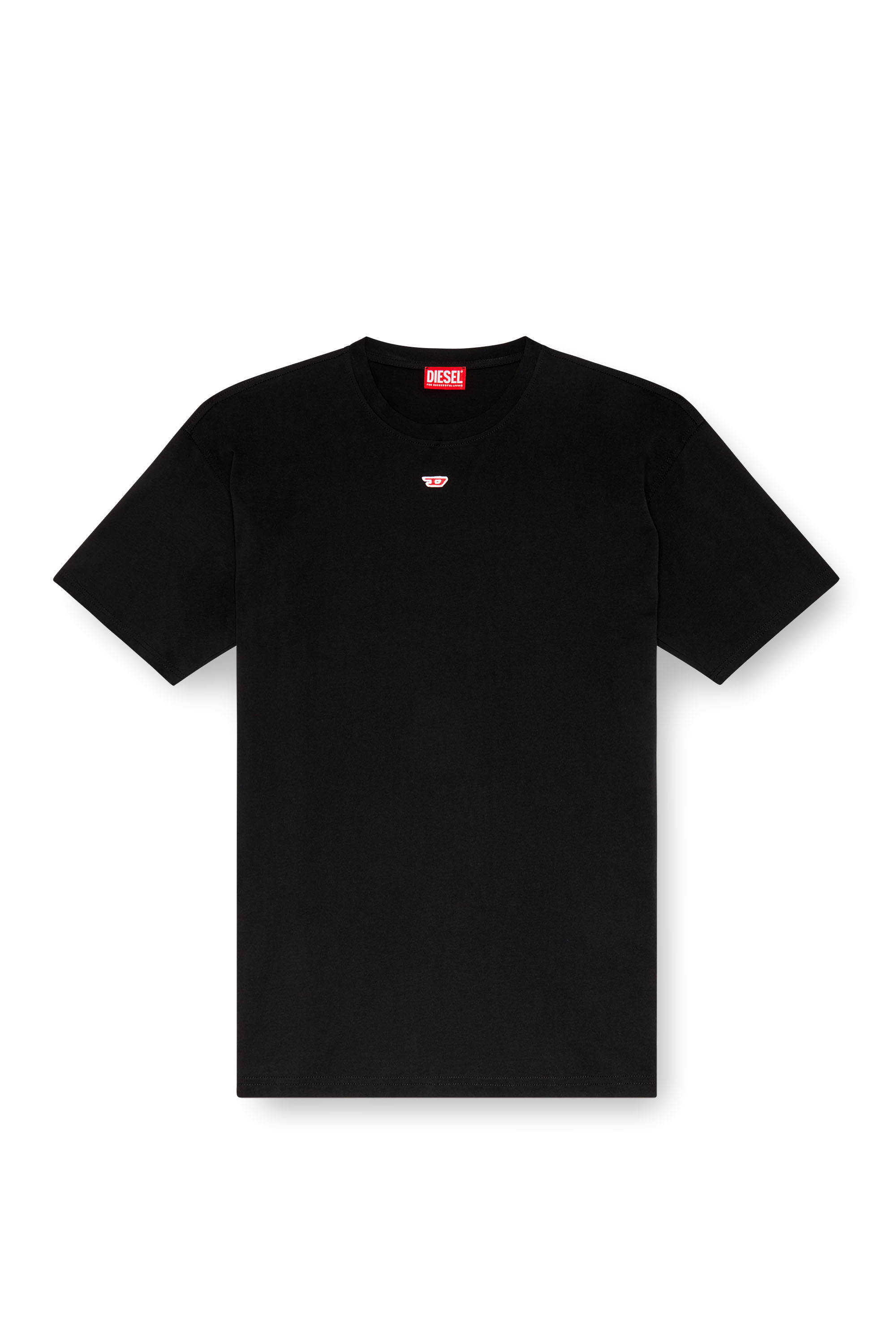 Women's T-shirt with embroidered D patch | Black | Diesel Women's T-shirt with embroidered D patch | Black | Diesel