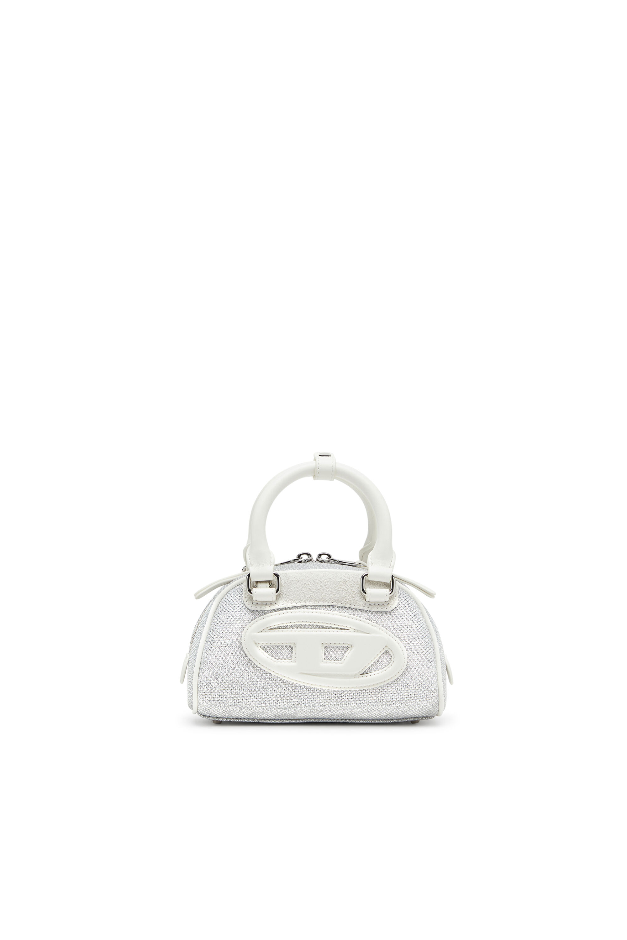 Women's 1DR Dome-Small bowling bag in lurex fabric | White