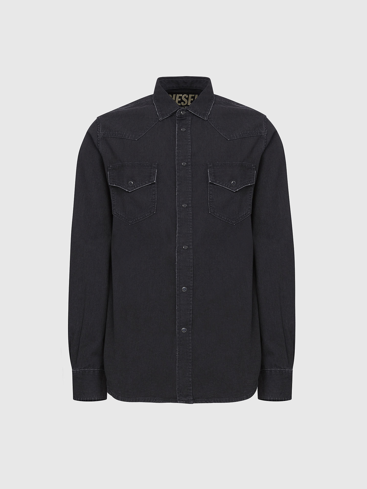 diesel black denim shirt