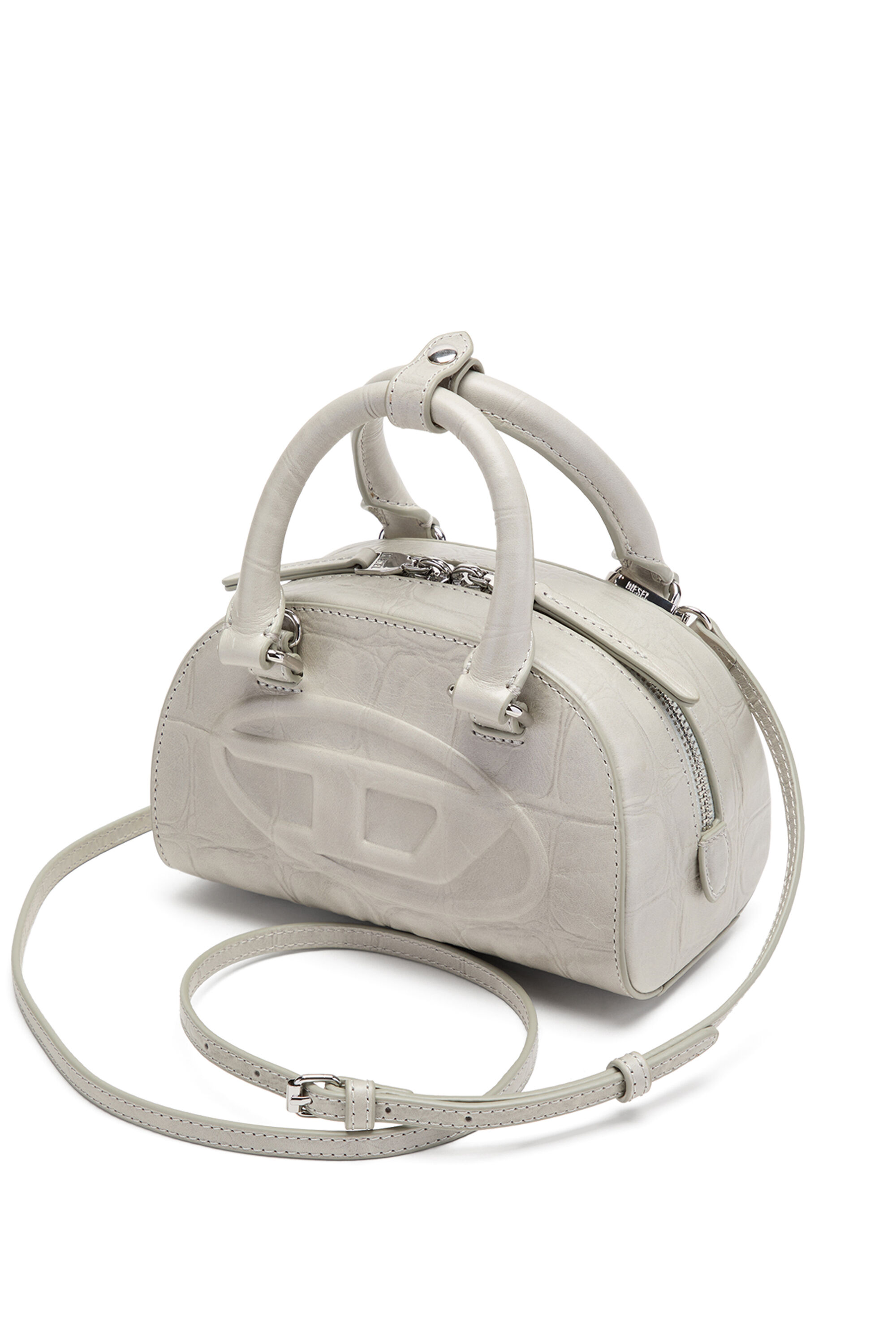 Women's 1DR Dome-Small bowling bag in croc-effect leather | Grey