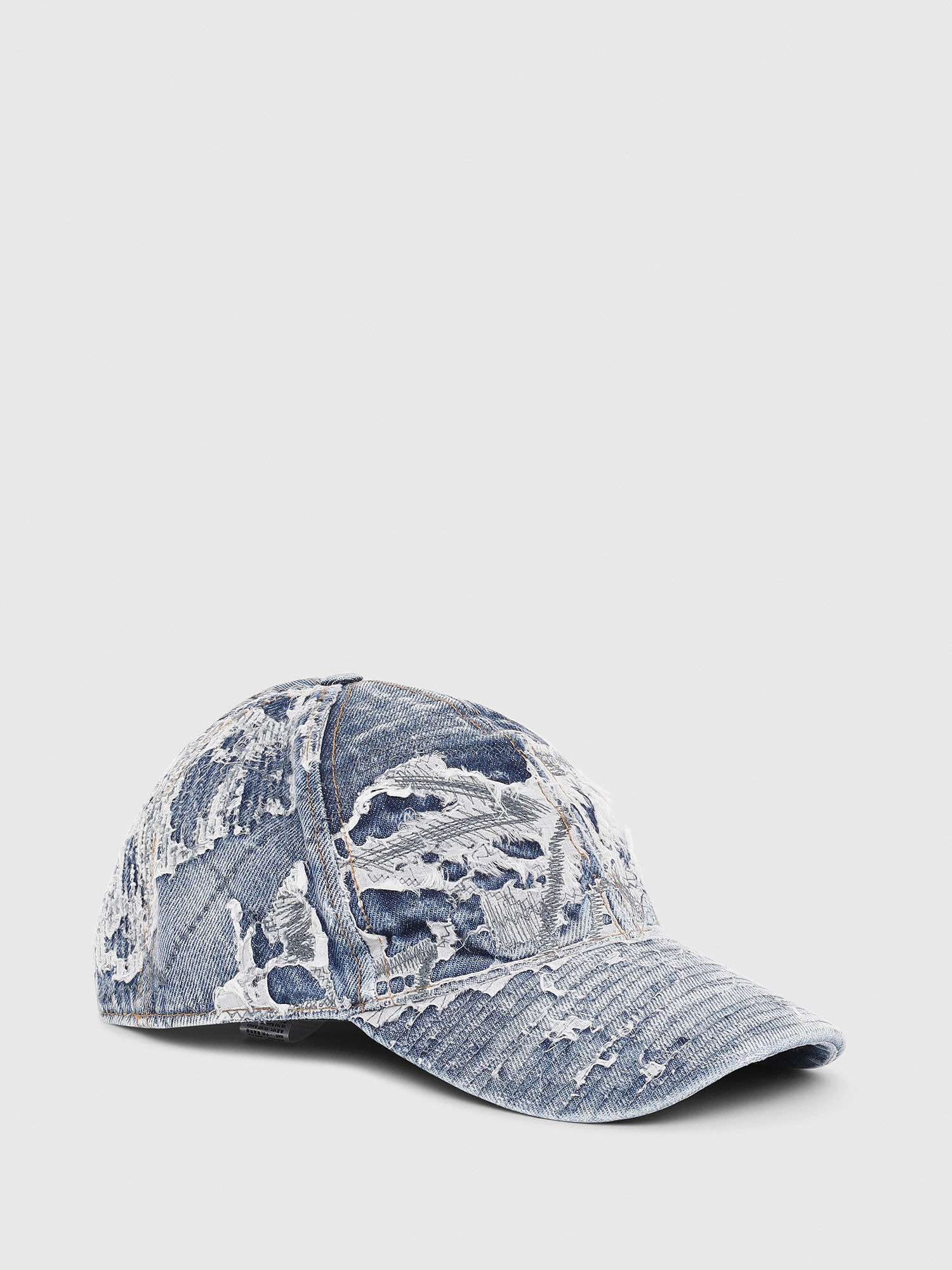 distressed denim baseball cap