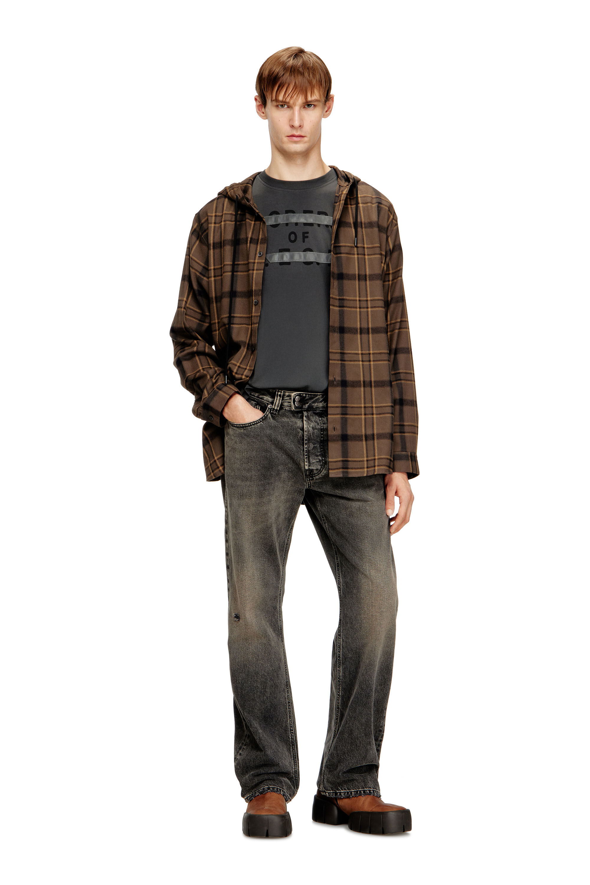 Men's Regular T-shirt with D appliqué | Grey | Diesel [[Country]]