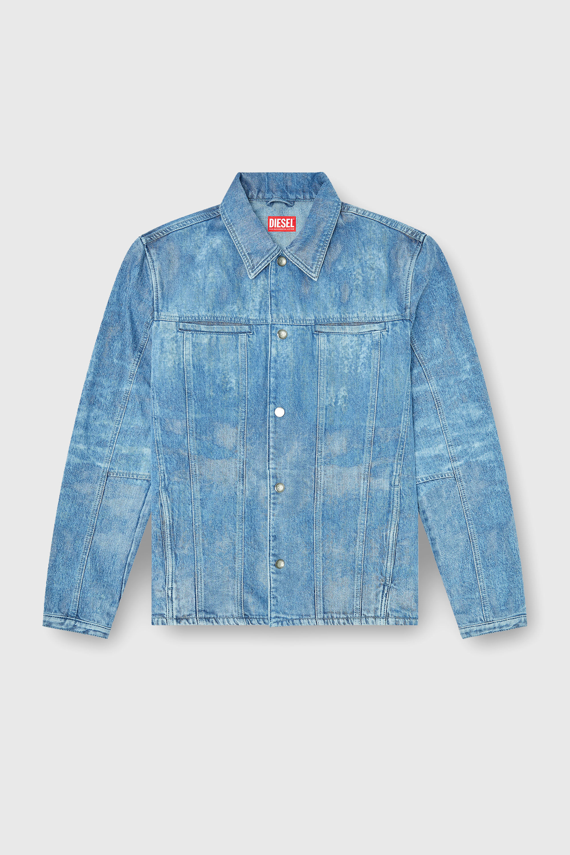 Diesel - D-SERON-FSI, Man's Jacket in satin denim in Light Blue - 2