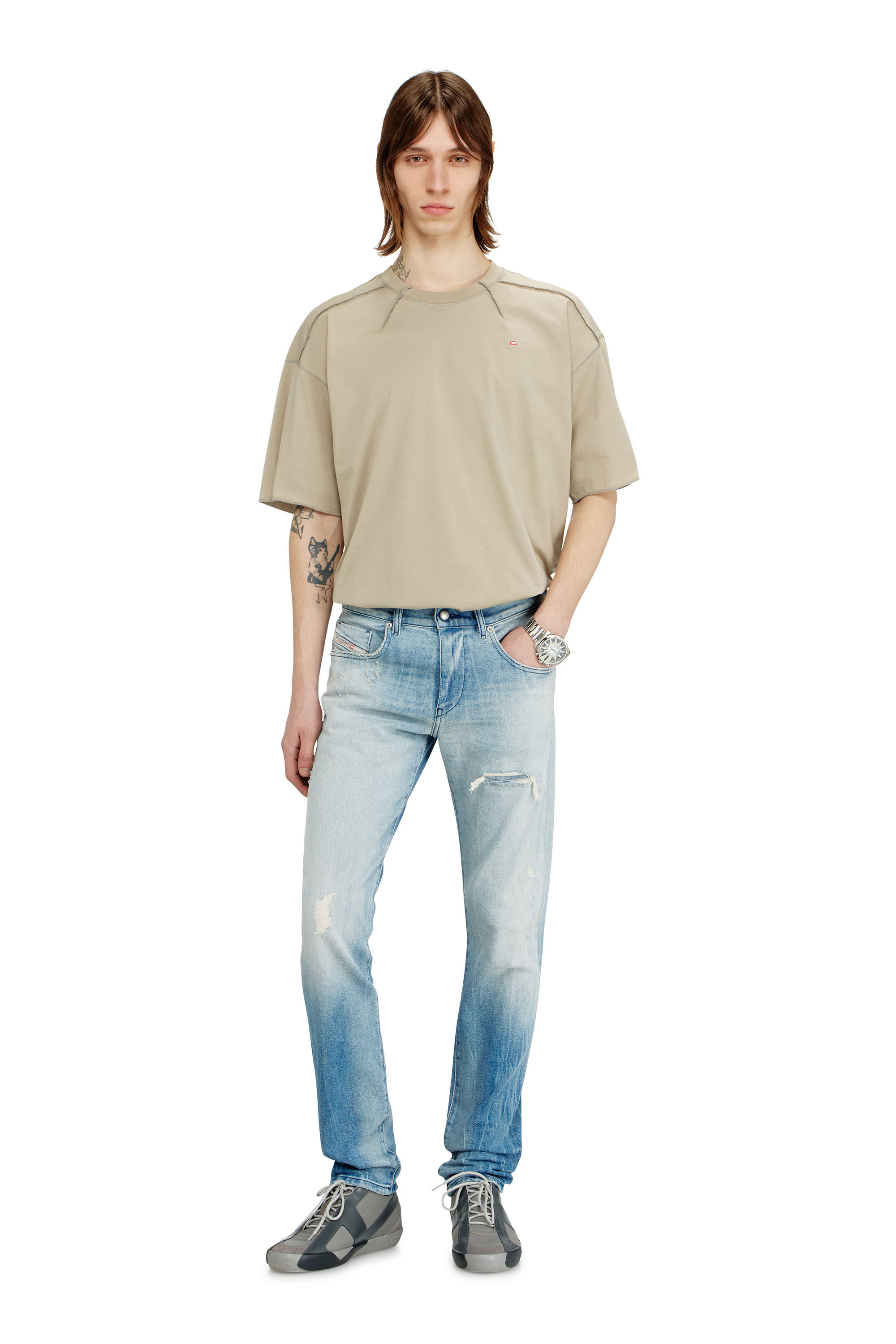 Diesel - Man's Slim Jeans 2019 D-Strukt 09N38, Light Blue - 1