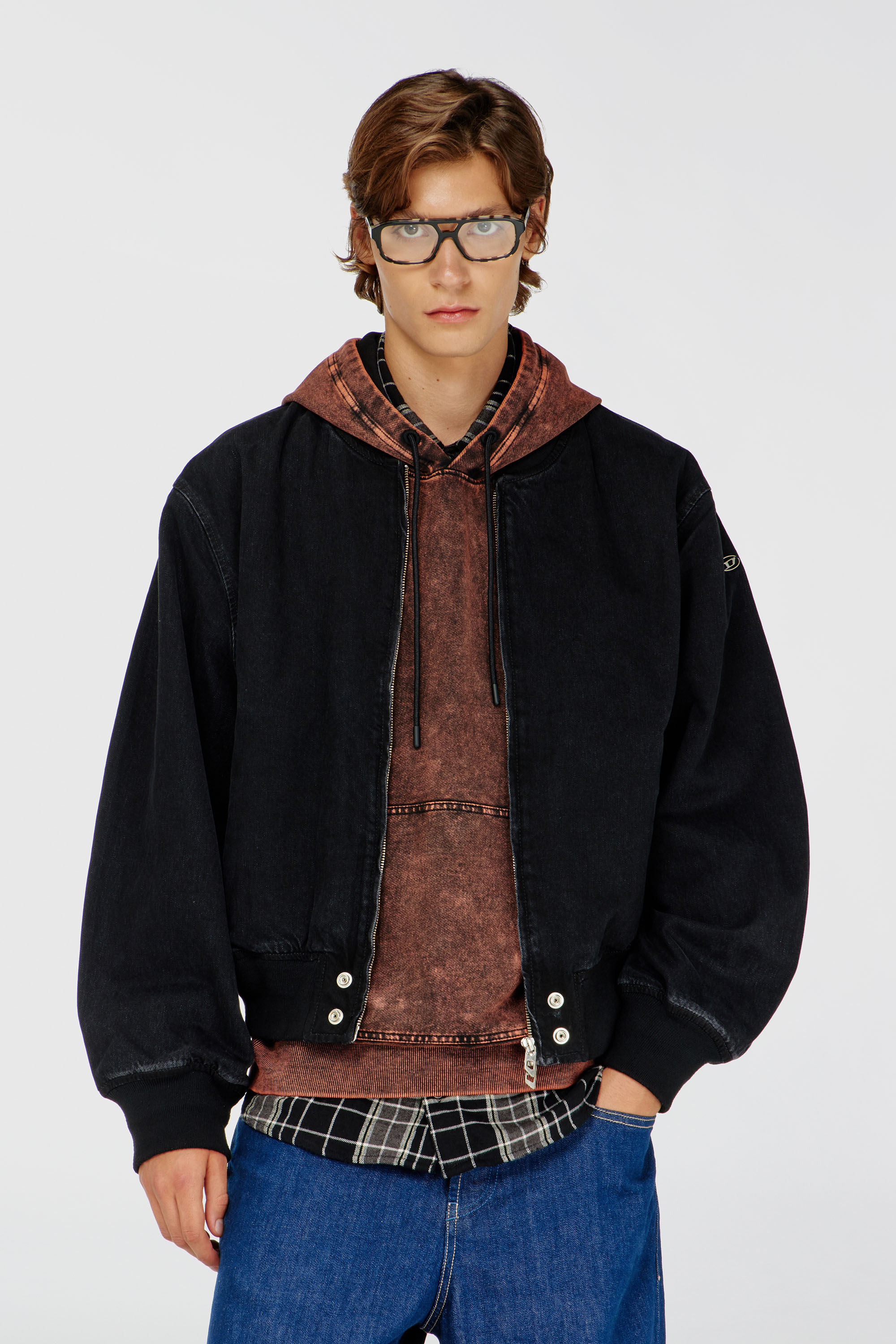 Diesel - D-GUZ, Unisex's Bomber jacket in denim in Black - 3