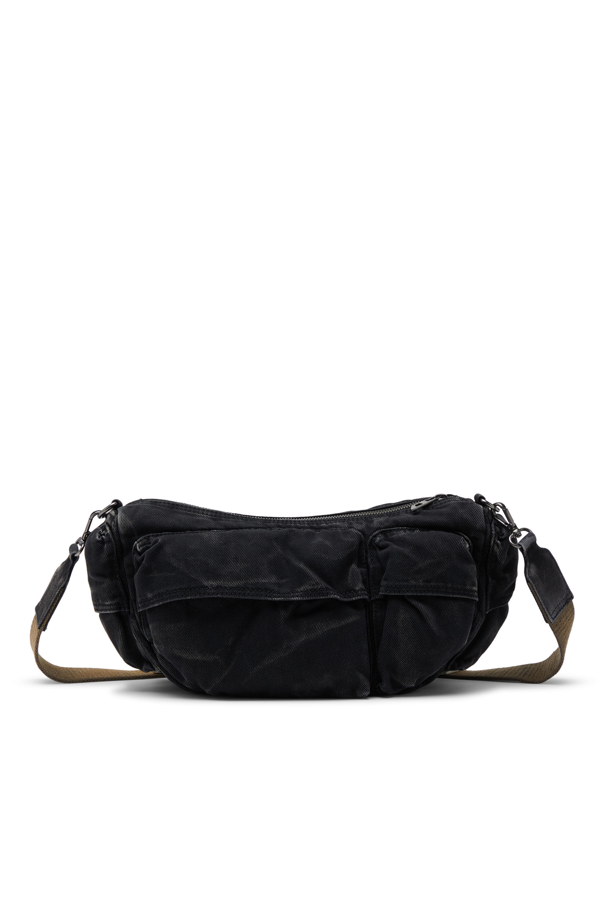 バッグ DIESEL archive shoulder bag multi pocket Women's Multi-Pkts-Multipocket bag in washed denim | Black | Diesel