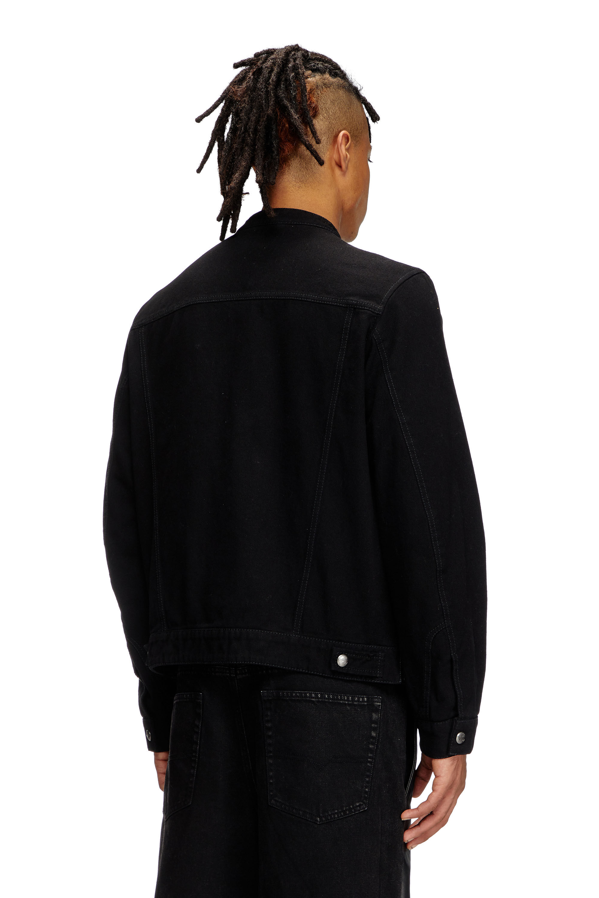 Men s Hybrid denim and leather jacket Black Diesel