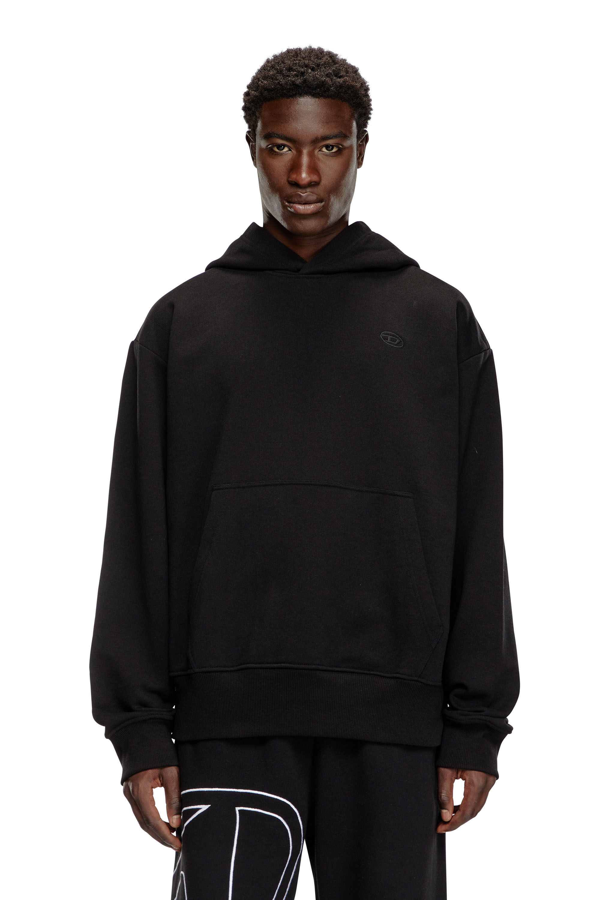 ★DIESEL★ S Max Megobal D Hood Black A113040GYCJ9XX A113040 S-MACS-HOOD-MEGOVAL-D Men: Hoodie with back D logo | Diesel