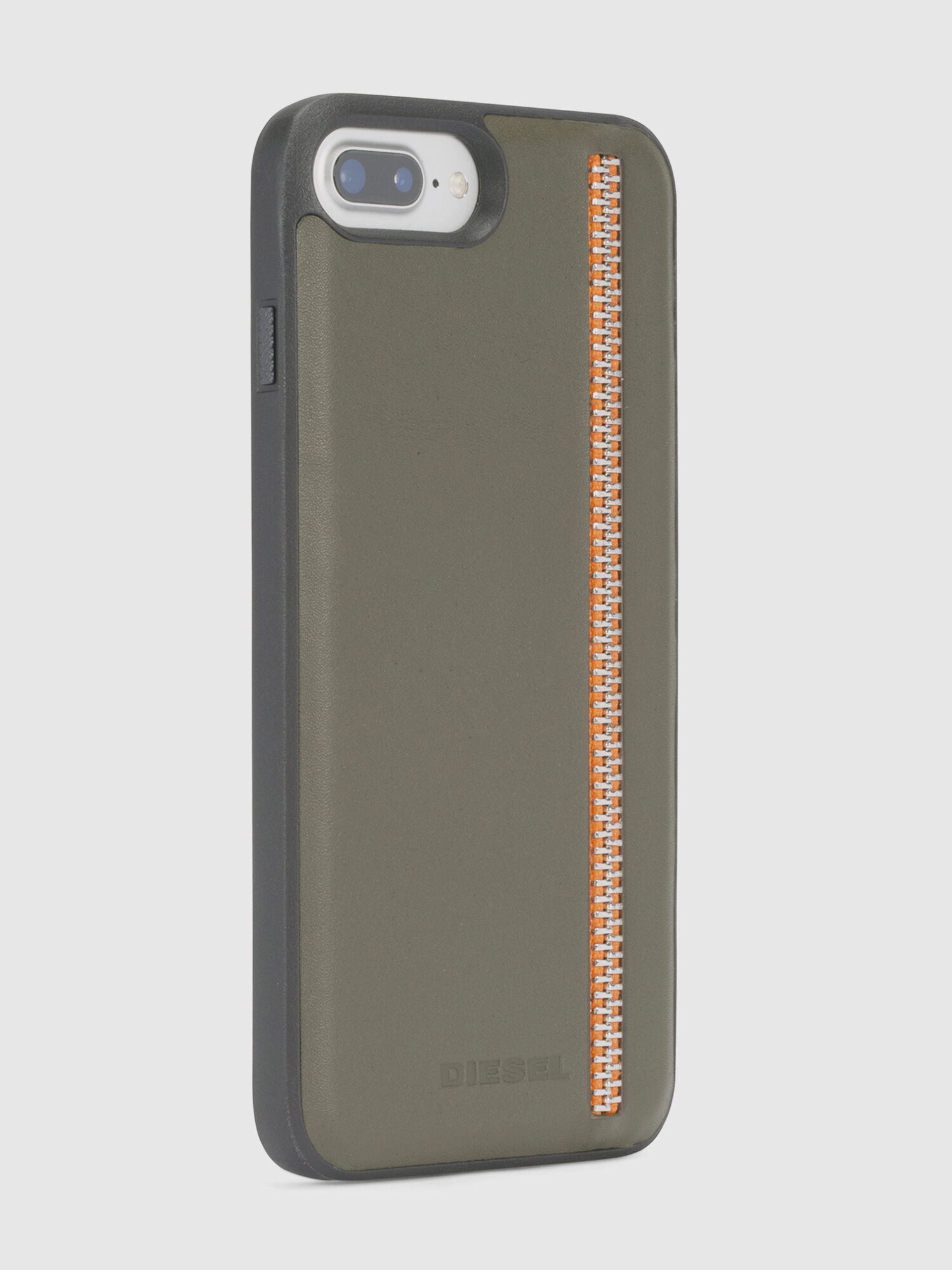 Diesel - ZIP OLIVE LEATHER IPHONE 8/7/6s/6 CASE, Unisex's Zip olive leather case, iPhone 8/7/6s/6 in Olive Green - 5