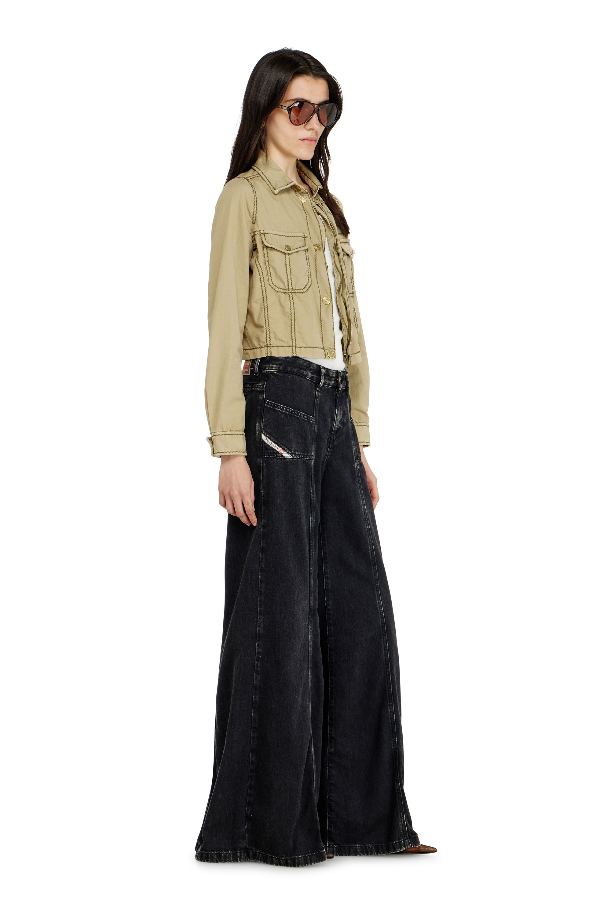 Women's Flare Jeans | Black/Dark grey | Diesel D-Akii