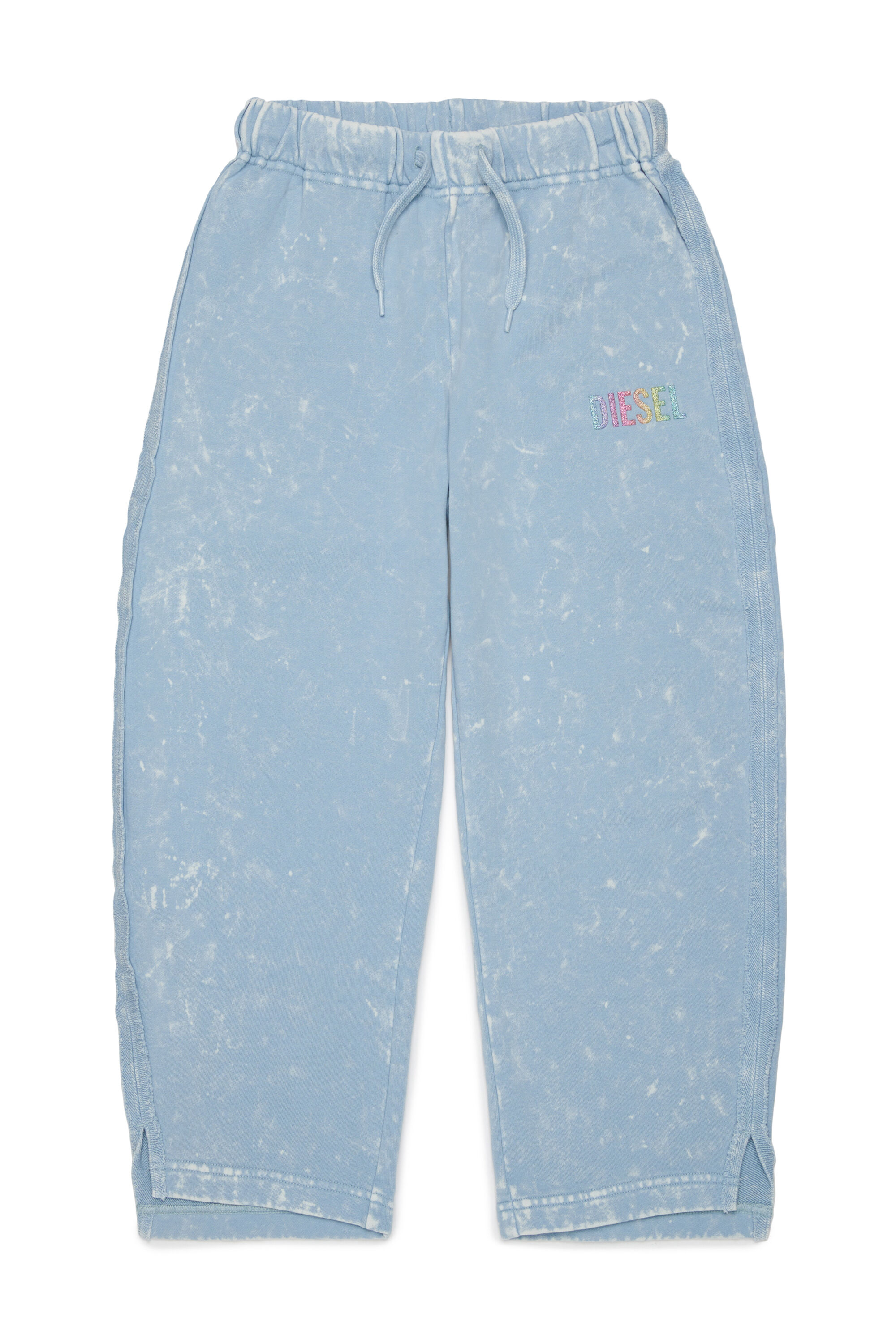 Diesel - PLOXY, Woman's Cotton sweatpants with marbled effect in Light Blue - 1