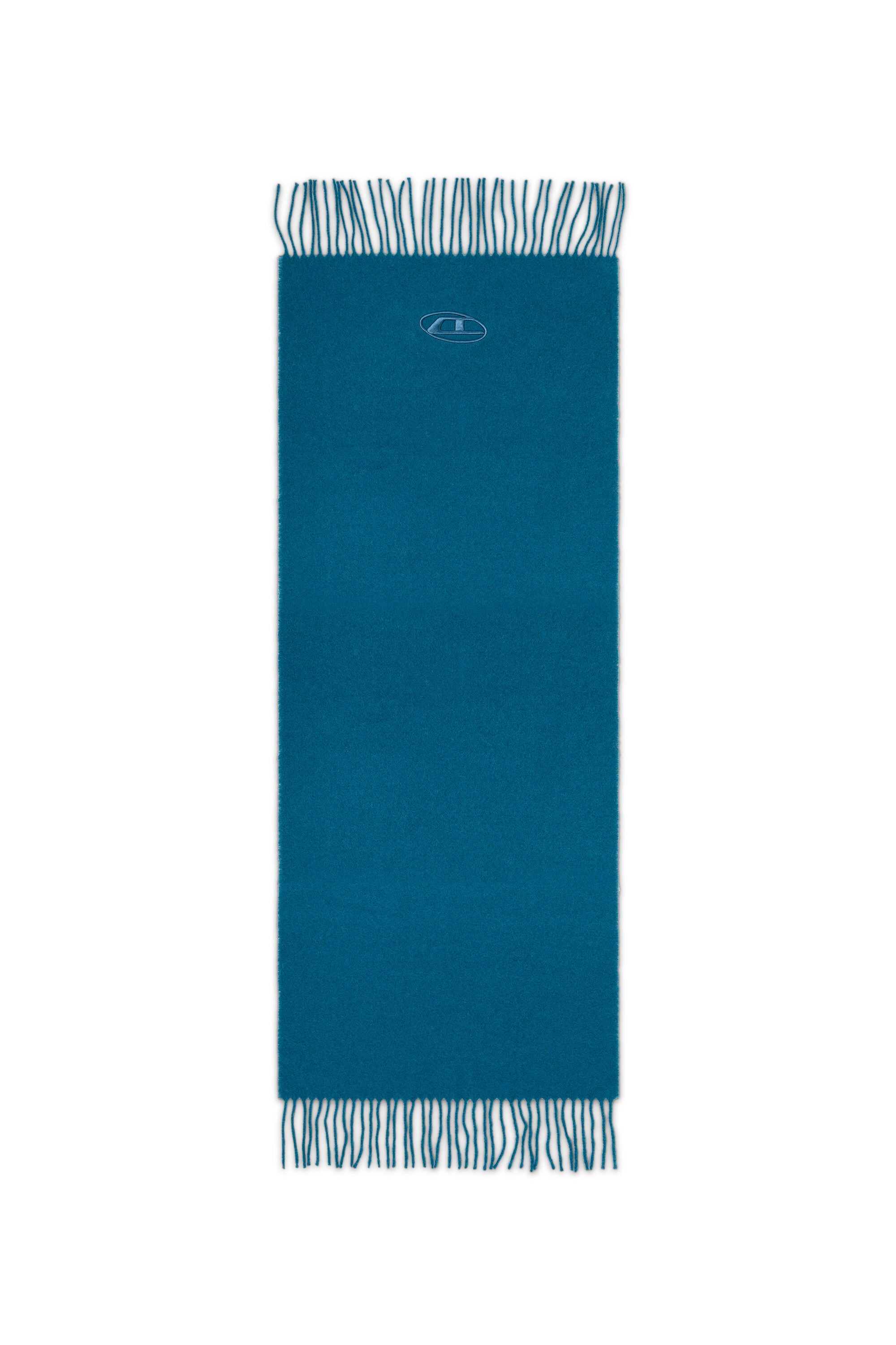 Diesel - S-IMON-D-LONG, Man's Wool-blend scarf with fringed edges in Blue - 2