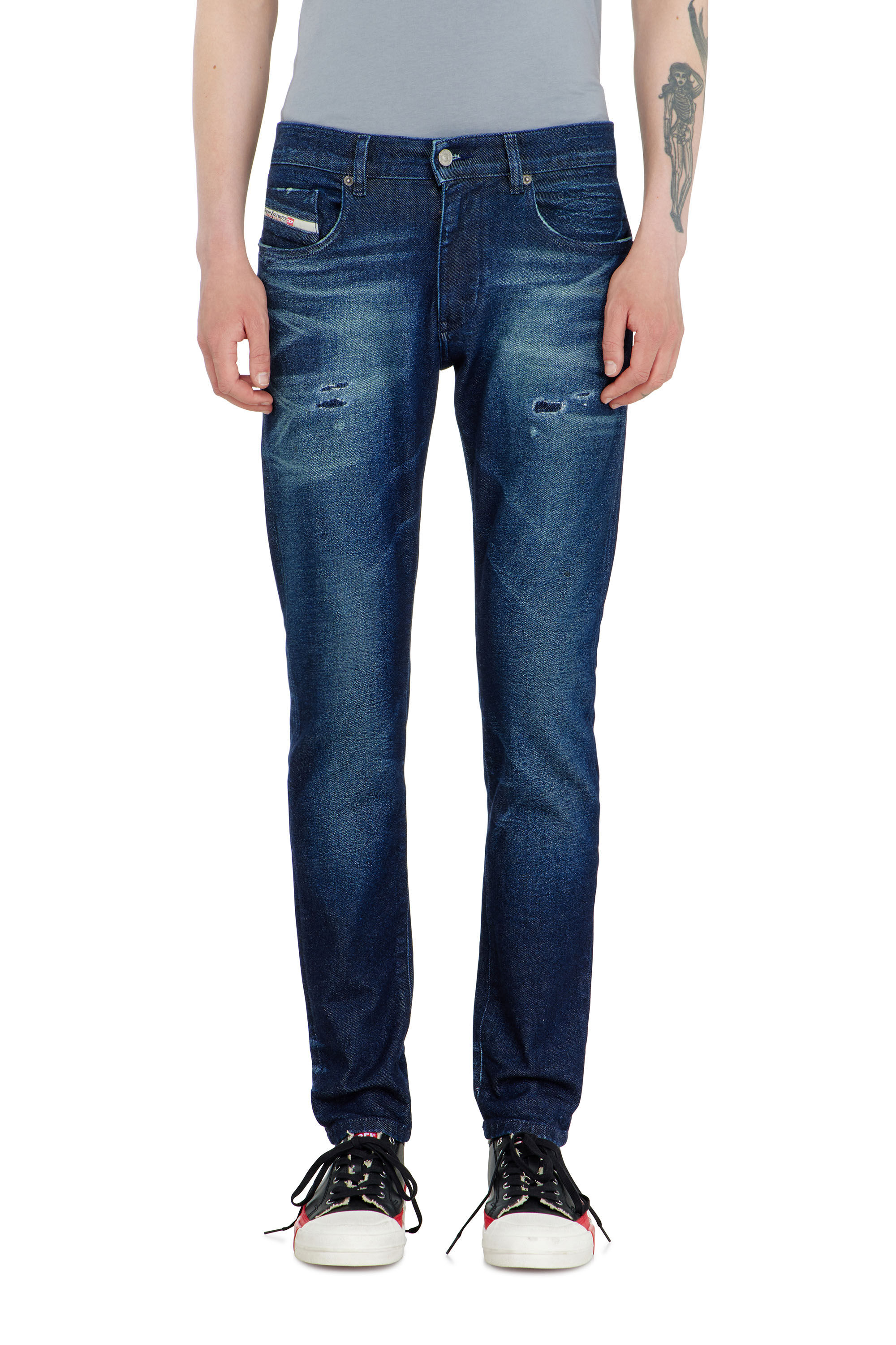 Diesel - Man's Slim Jeans 2019 D-Strukt 0KBBU, Dark Blue - 4