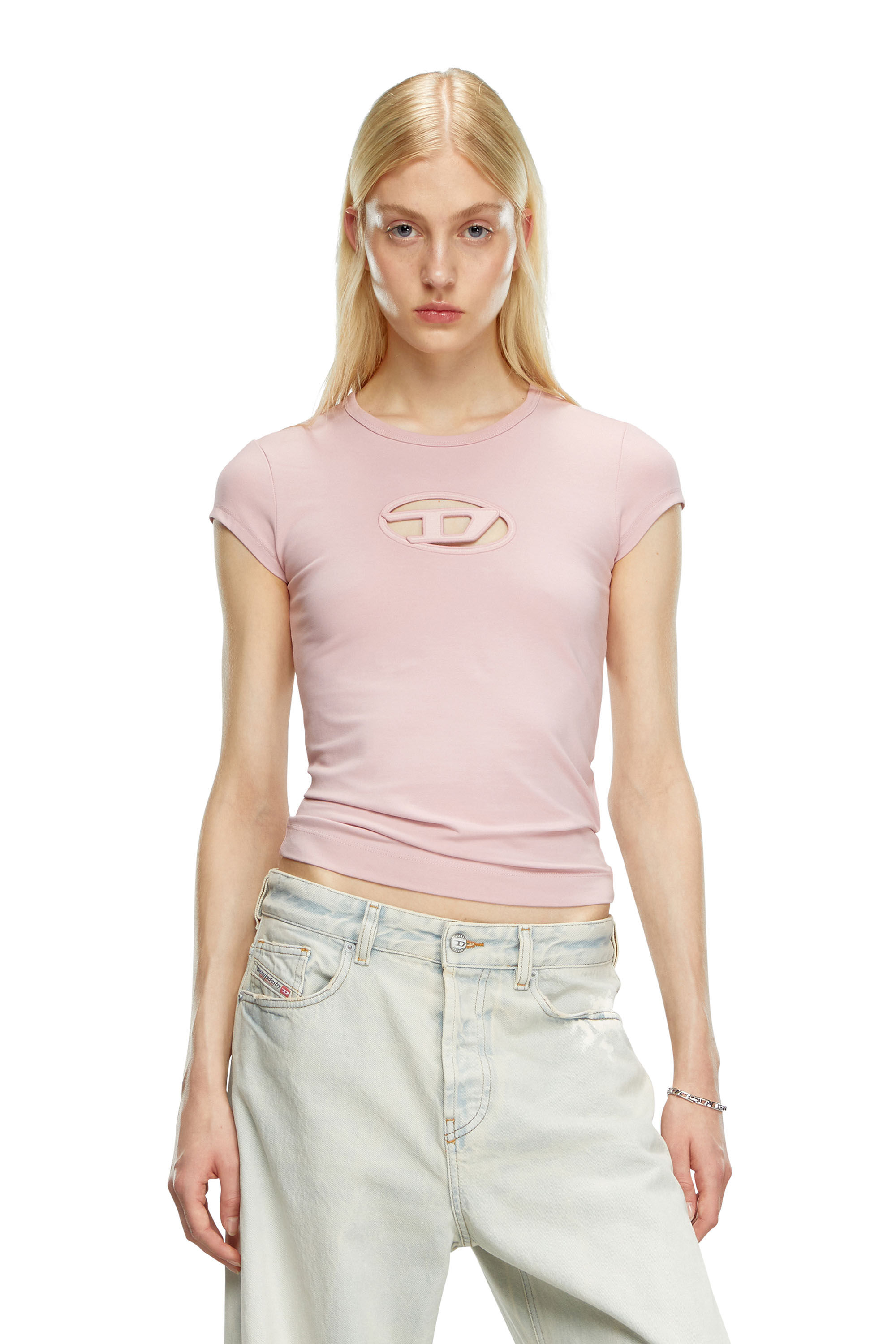 T-ANGIE｜ウィメンズ｜ロゴTシャツ ｜ブラック/ピンク｜ディーゼル（DIESEL）公式オンラインストア