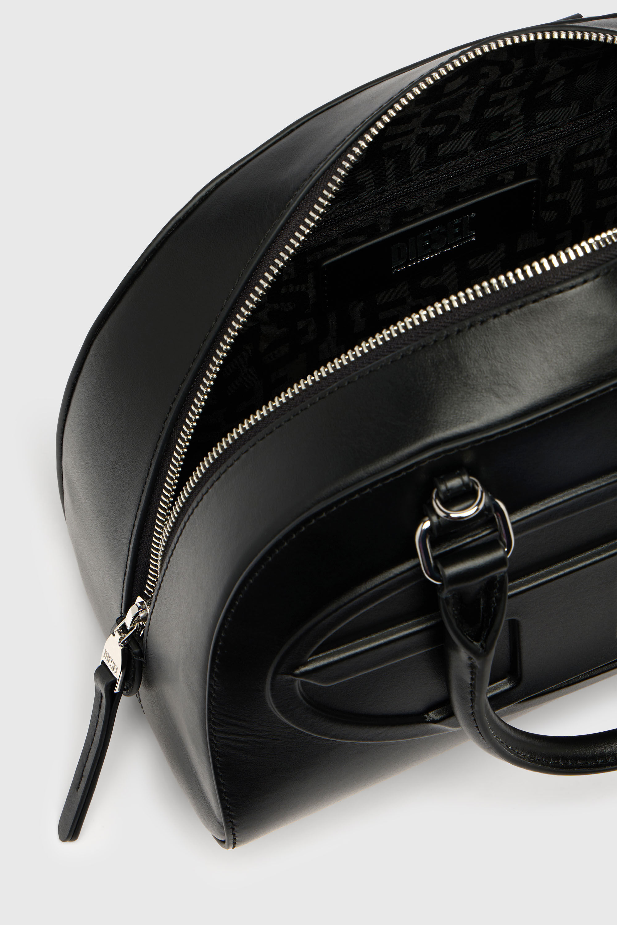 Diesel - 1DR DOME TOP HANDLE, Woman's 1DR Dome-Leather bowling bag in Black - 6